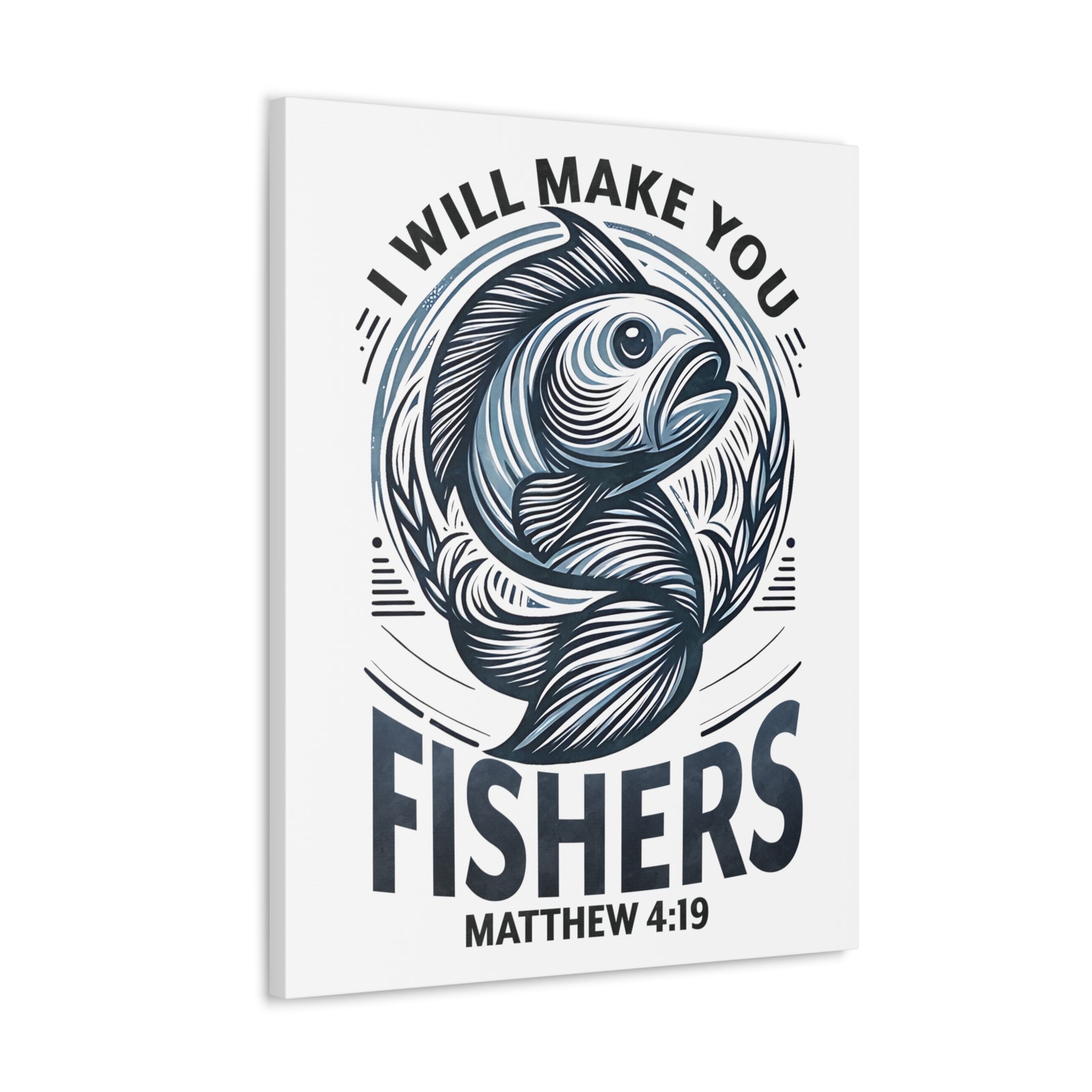 Scripture Walls Matthew 4:19 I Will Make You Fishers Bible Verse Canvas Christian Wall Art Ready to Hang Unframed-Express Your Love Gifts