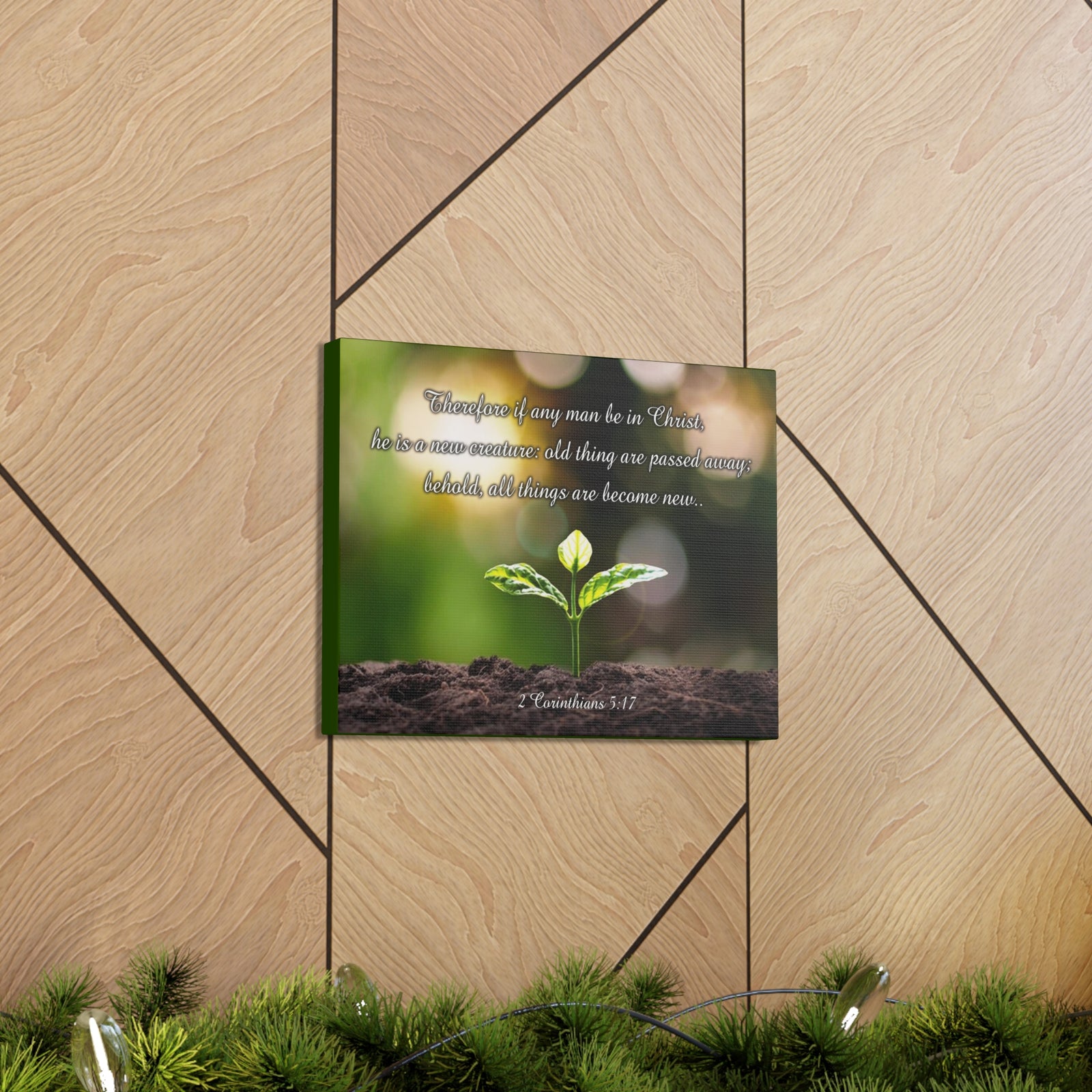 Scripture Walls Men Be in Christ 2 Corinthians 5:17 Christian Wall Art Print Ready to Hang Unframed-Express Your Love Gifts