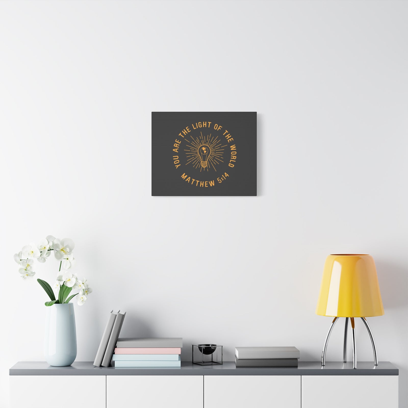 Scripture Canvas You Are The Light Matthew 5:14 Christian Wall Art Bible Verse Print Ready To Hang-Express Your Love Gifts