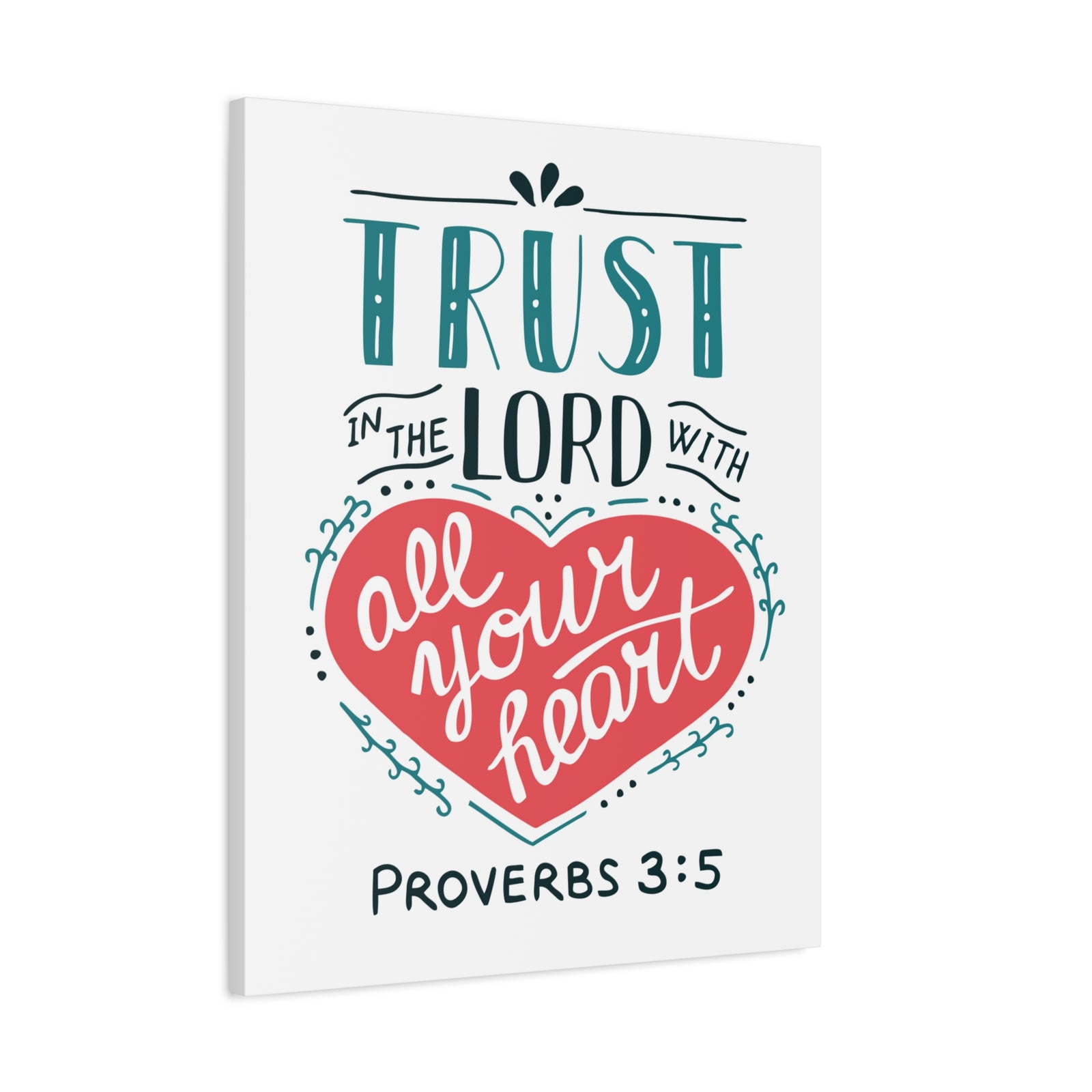 Scripture Canvas Trust In The Lord Proverbs 3:5 Christian Wall Art Bible Verse Print Ready To Hang-Express Your Love Gifts