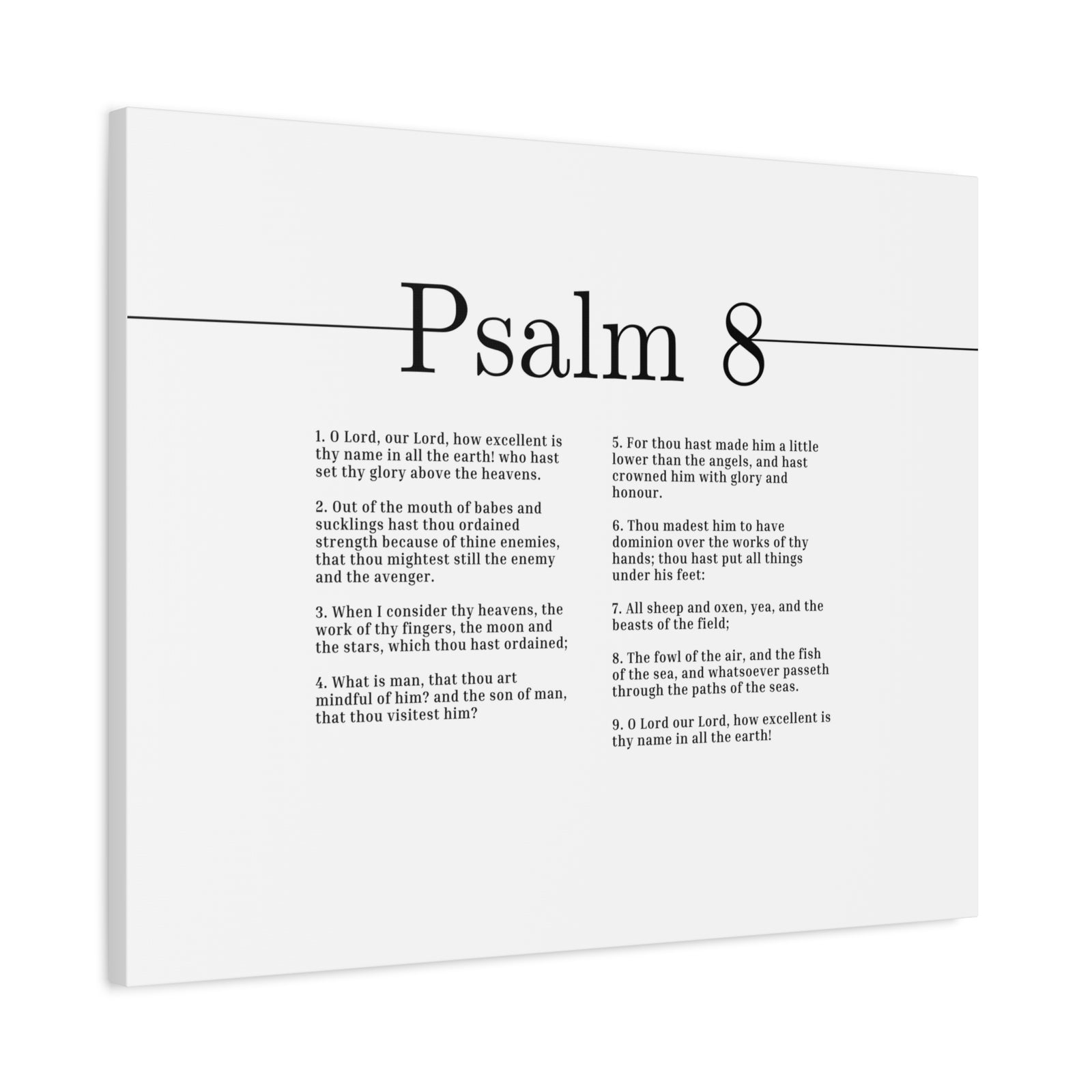 Scripture Canvas Glory Above The Heavens Psalm 8 Christian Wall Art Bible Verse Print Ready to Hang-Express Your Love Gifts
