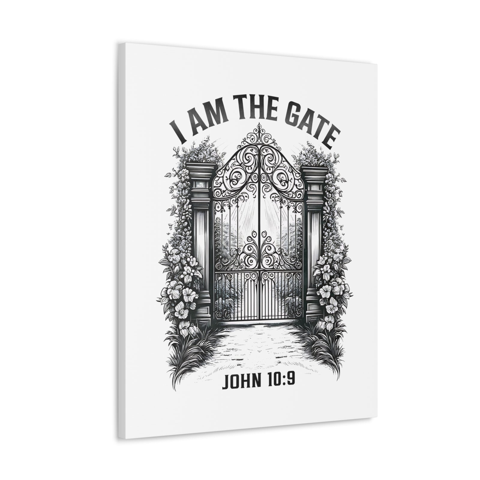 Scripture Walls John 10:9 I Am The Gate Bible Verse Canvas Christian Wall Art Ready to Hang Unframed-Express Your Love Gifts