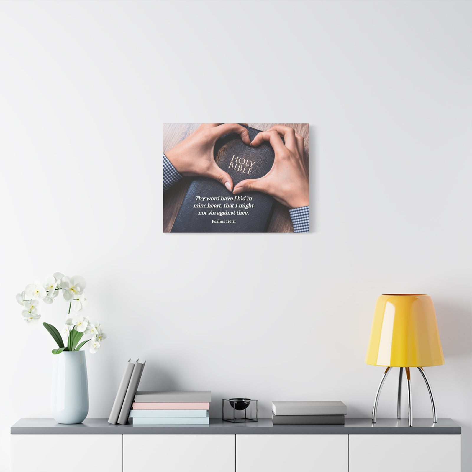 Scripture Walls Heart Psalms 119:11 Bible Verse Canvas Christian Wall Art Ready to Hang-Express Your Love Gifts