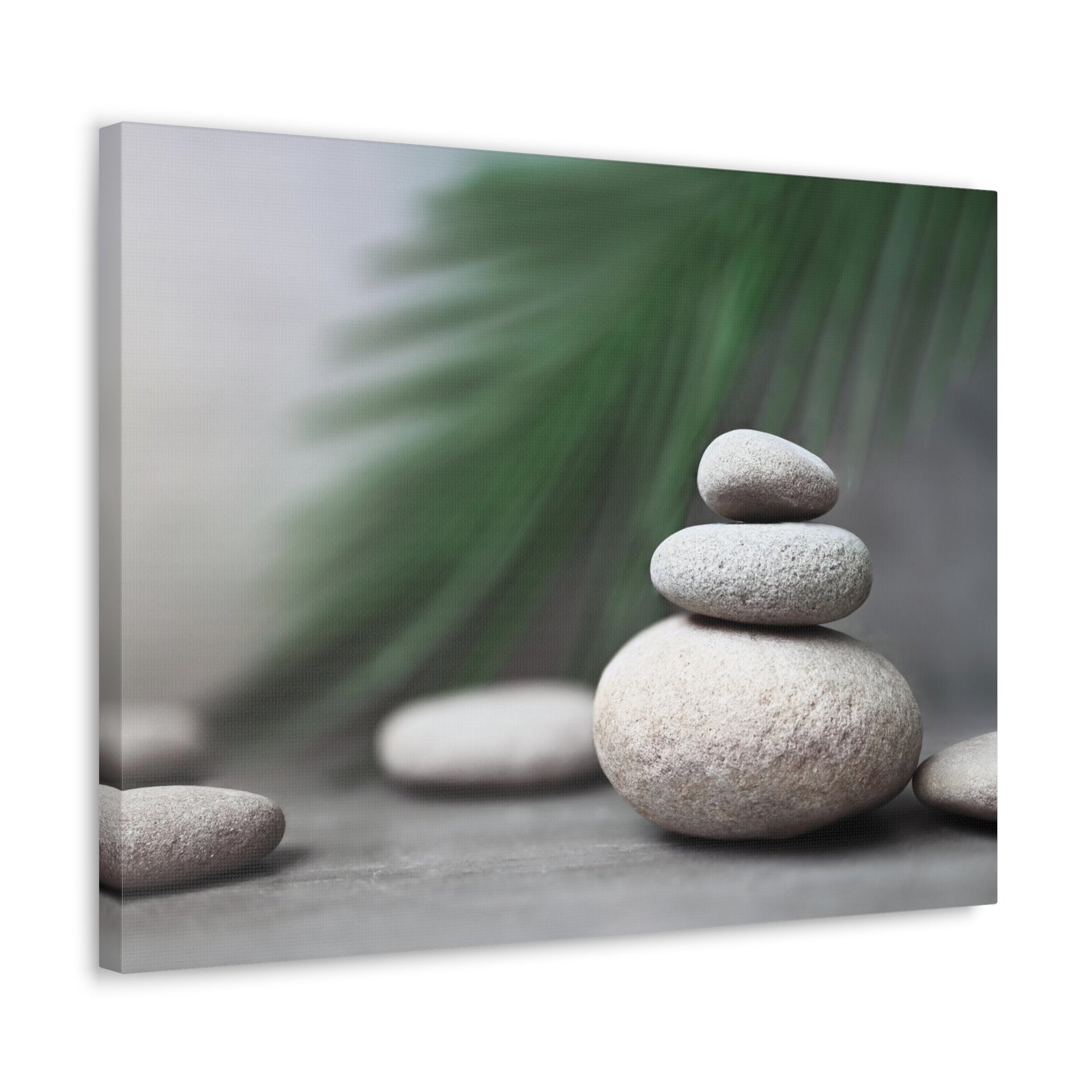 Spa Stones with Palm Forest Floral Nature Photography Canvas Wall Art for Home Decor Ready-to-Hang-Express Your Love Gifts