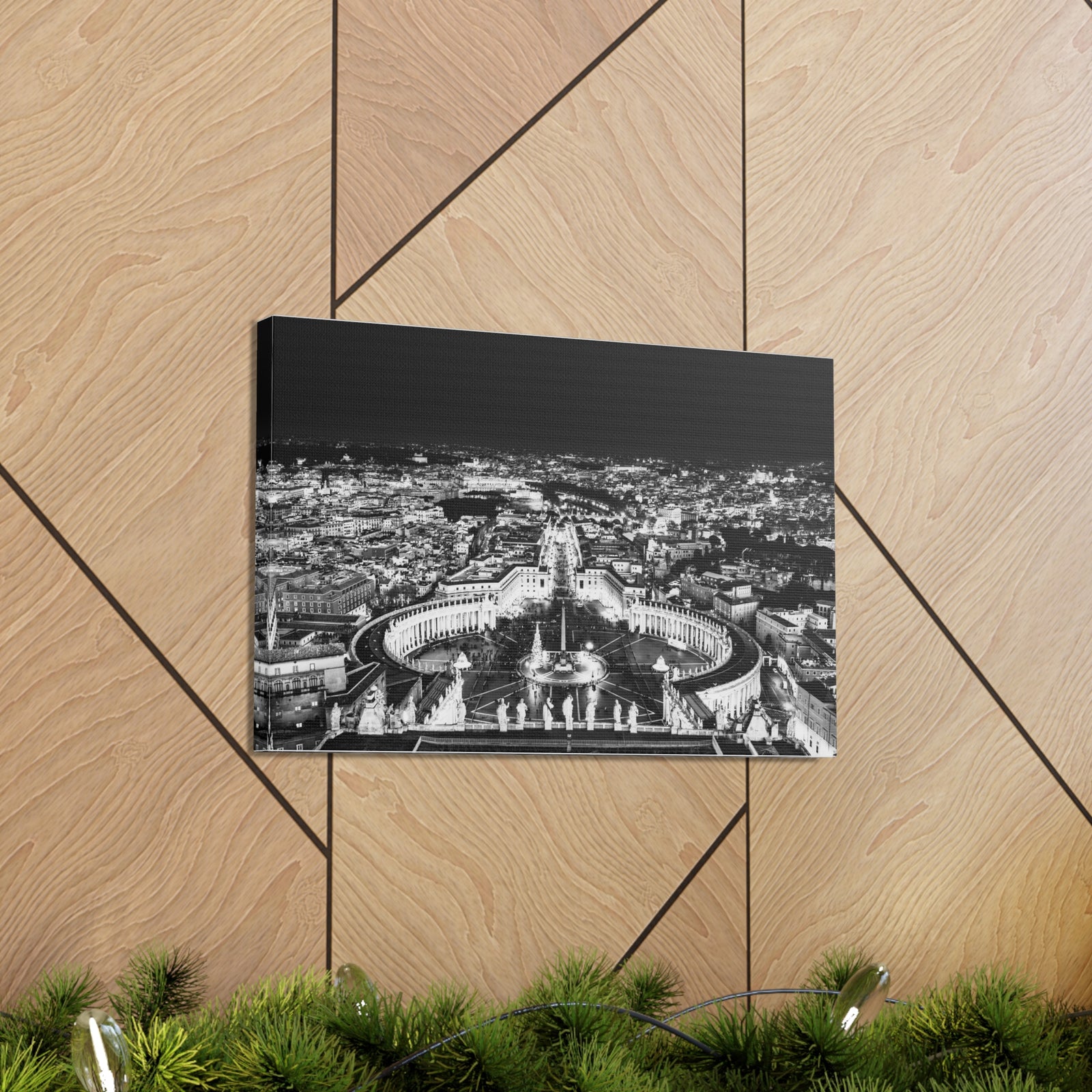 Rome Black And White Skyline Canvas Artwork High-Quality Breathtaking Stunning Cityscape for Home Decor Ready to Hang-Express Your Love Gifts