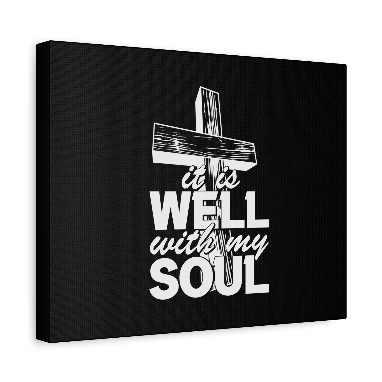 Scripture Canvas Well With My Soul Psalm 42:7 Cross Christian Wall Art Bible Verse Print Ready to Hang-Express Your Love Gifts