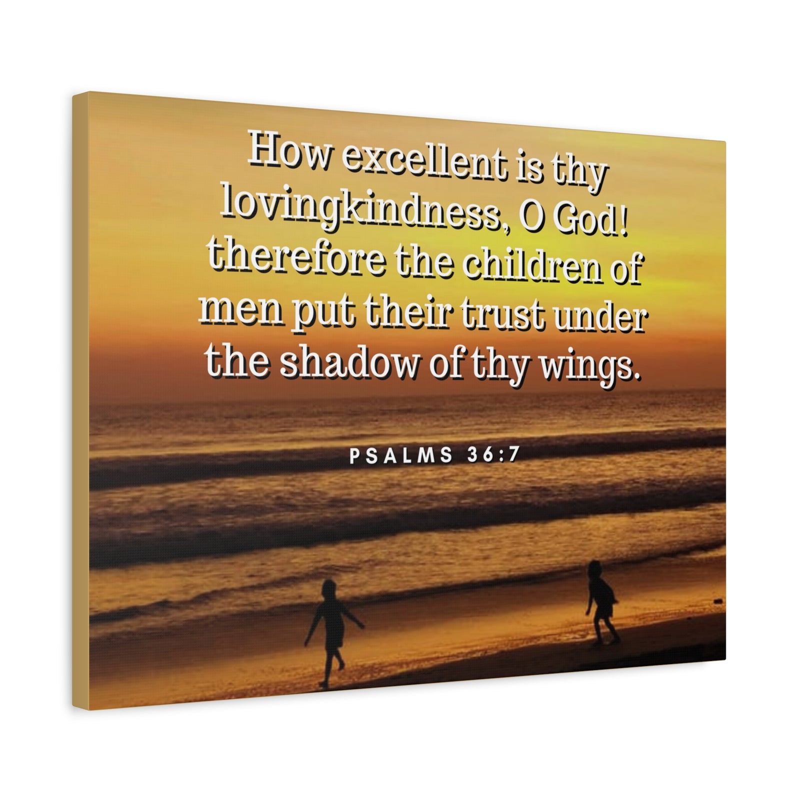 Scripture Walls Children Of Men Psalms 36:7 Bible Verse Canvas Christian Wall Art Ready to Hang-Express Your Love Gifts