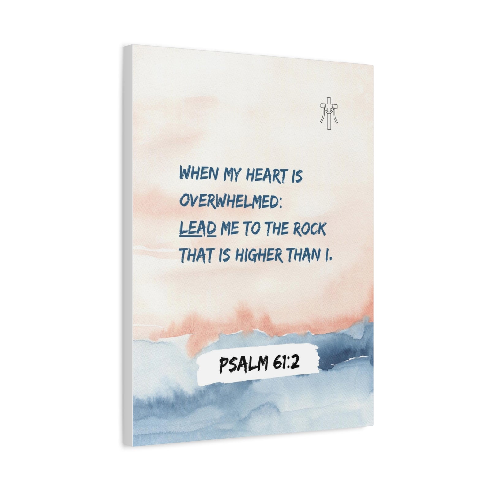 Scripture Walls Psalm 61:2 Lead Me to the Rock Bible Verse Canvas Christian Wall Art Ready to Hang Unframed-Express Your Love Gifts