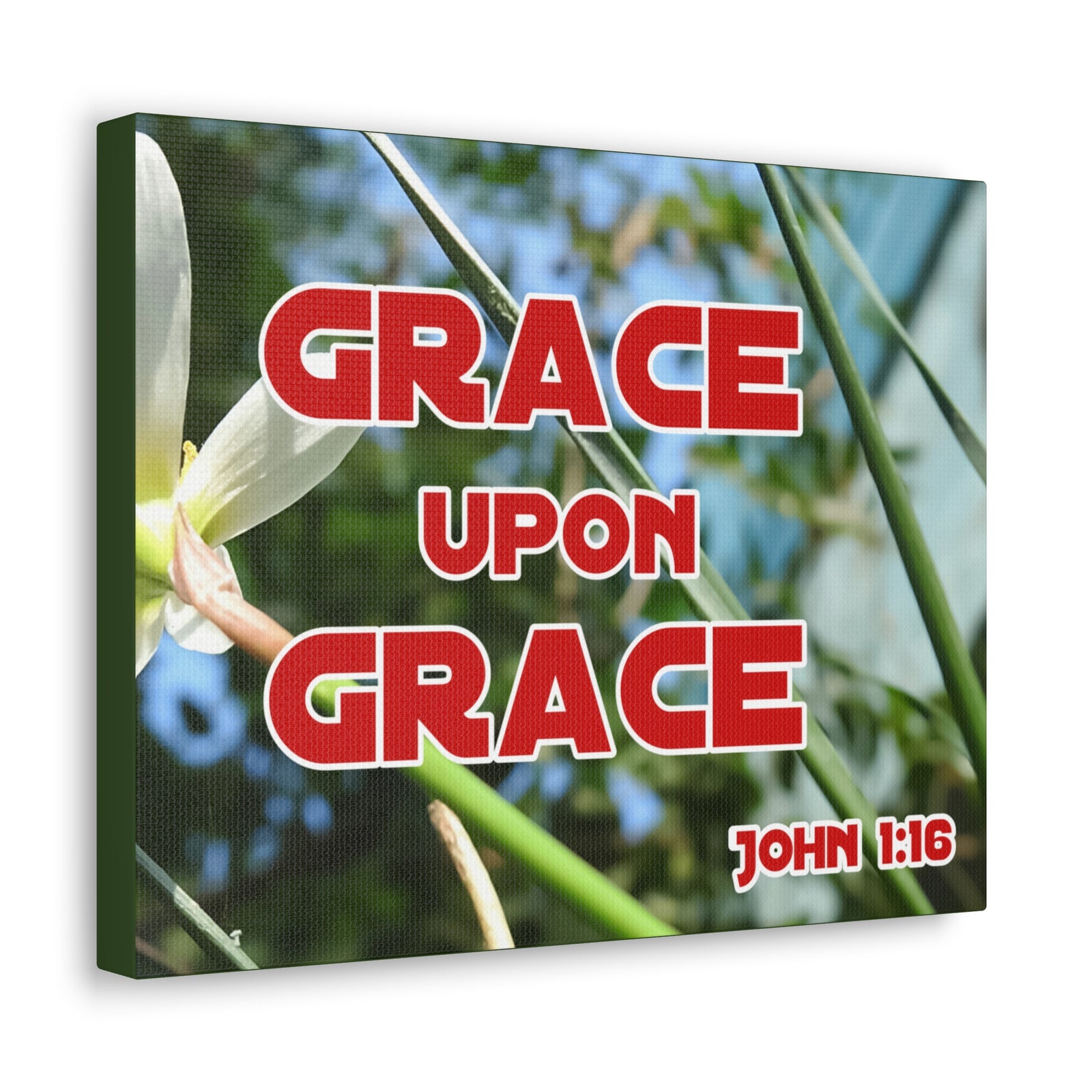 Scripture Walls Grace Upon Grace John 1:16 Bible Verse Canvas Christian Wall Art Ready to Hang-Express Your Love Gifts