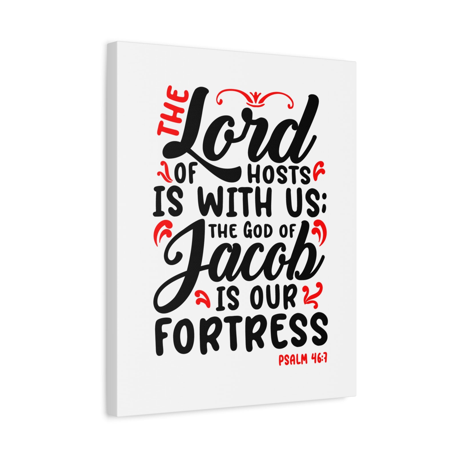 Scripture Canvas The Lord Of Hosts Psalm 46:7 Christian Wall Art Bible Verse Print Ready to Hang-Express Your Love Gifts