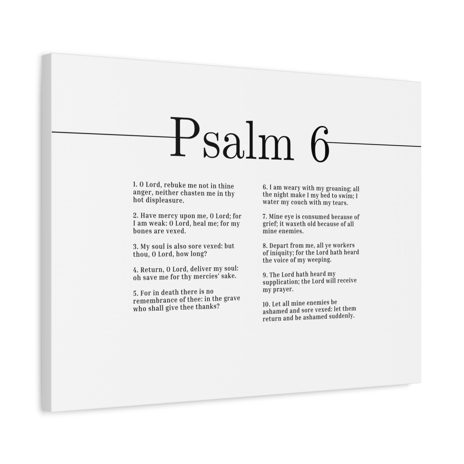 Scripture Canvas Receive My Prayer Psalm 6 Christian Wall Art Bible Verse Print Ready to Hang-Express Your Love Gifts