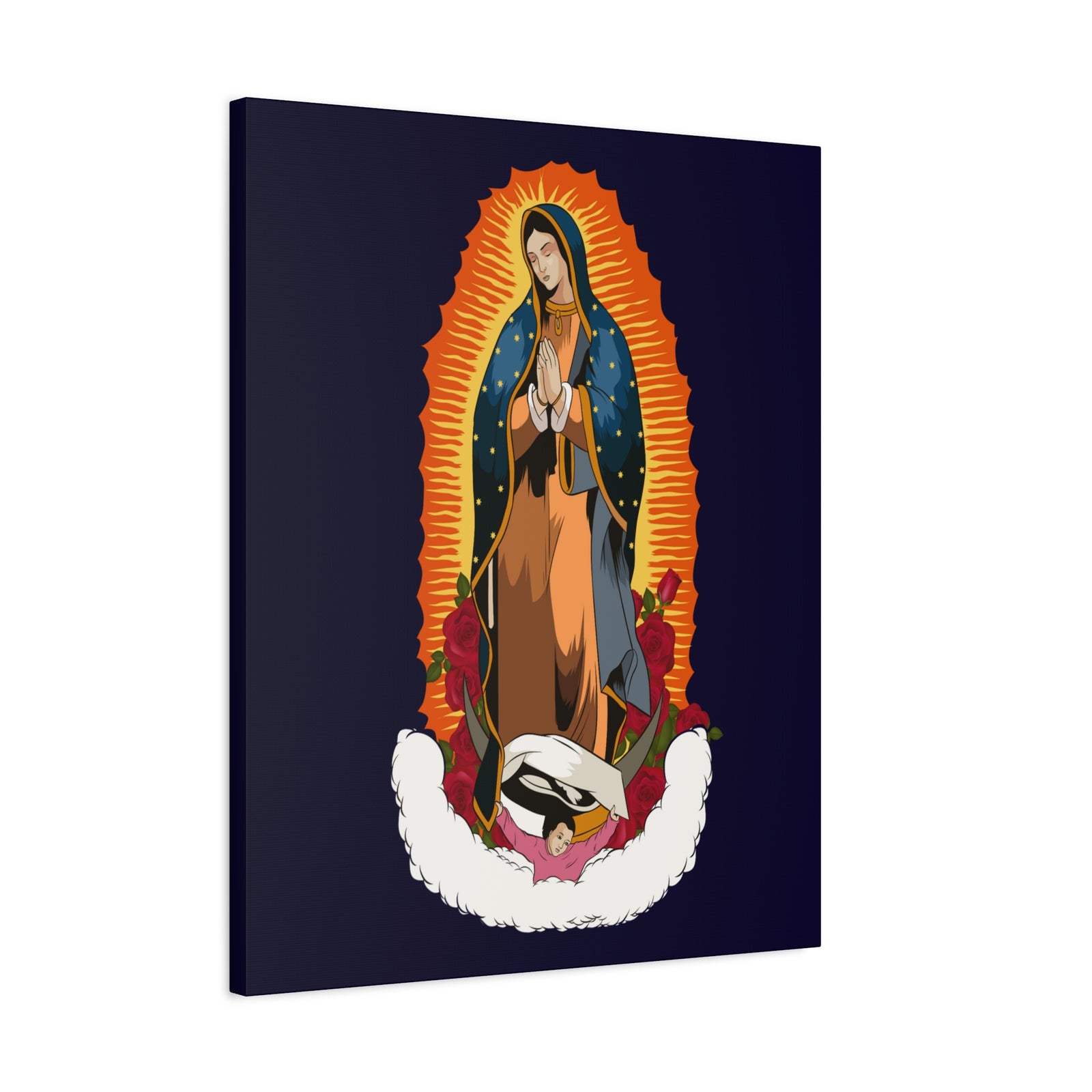 Our Lady of Guadalupe (Spanish: Nuestra Señora de Guadalupe ) Printed On Ready To Hang Stretched Canvas Wall Art-Express Your Love Gifts