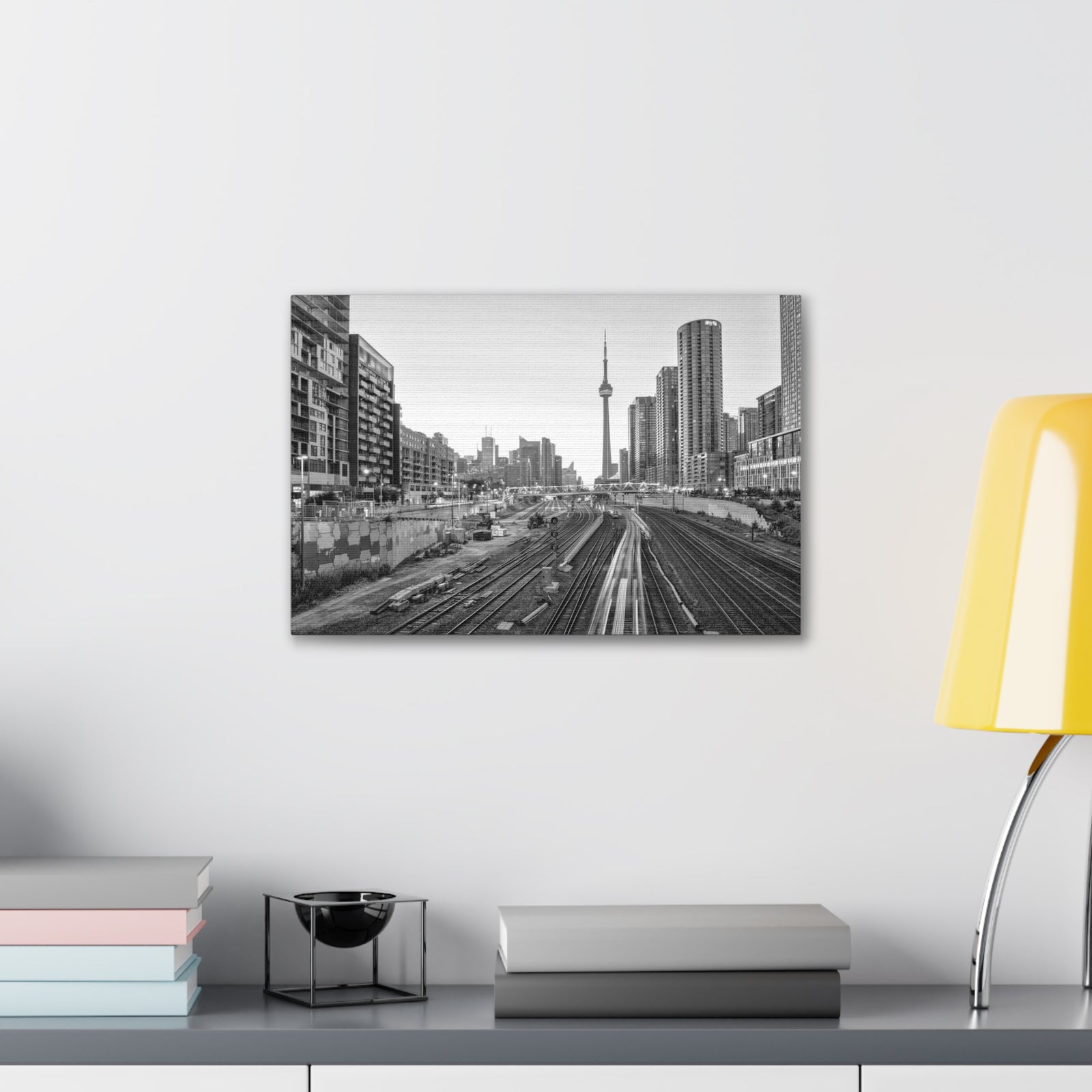 Toronto Black And White Skyline Canvas Artwork High-Quality Breathtaking Stunning Cityscape for Home Decor Ready to Hang-Express Your Love Gifts