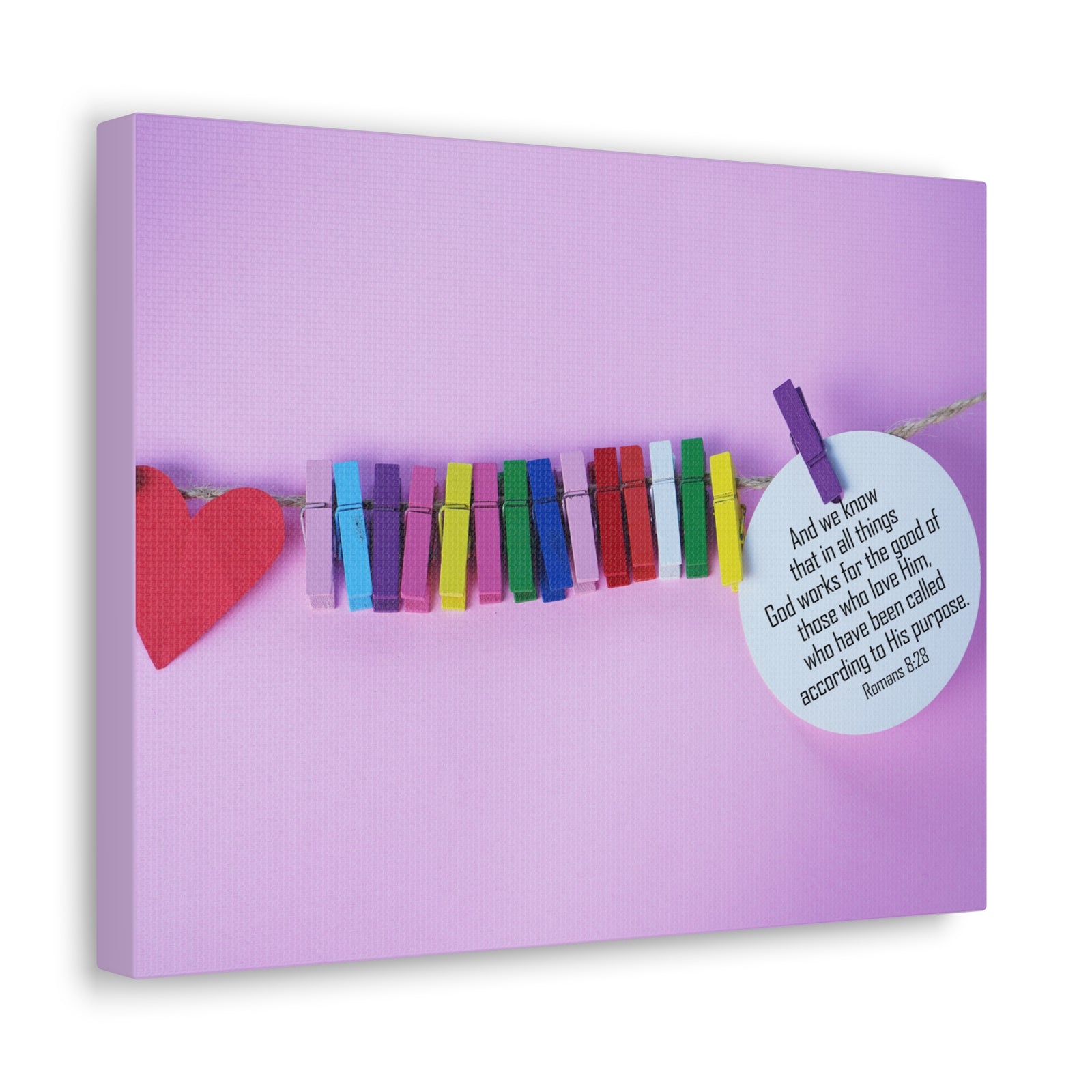 Scripture Walls His Purpose Romans 8:28 Bible Verse Canvas Christian Wall Art Ready to Hang-Express Your Love Gifts