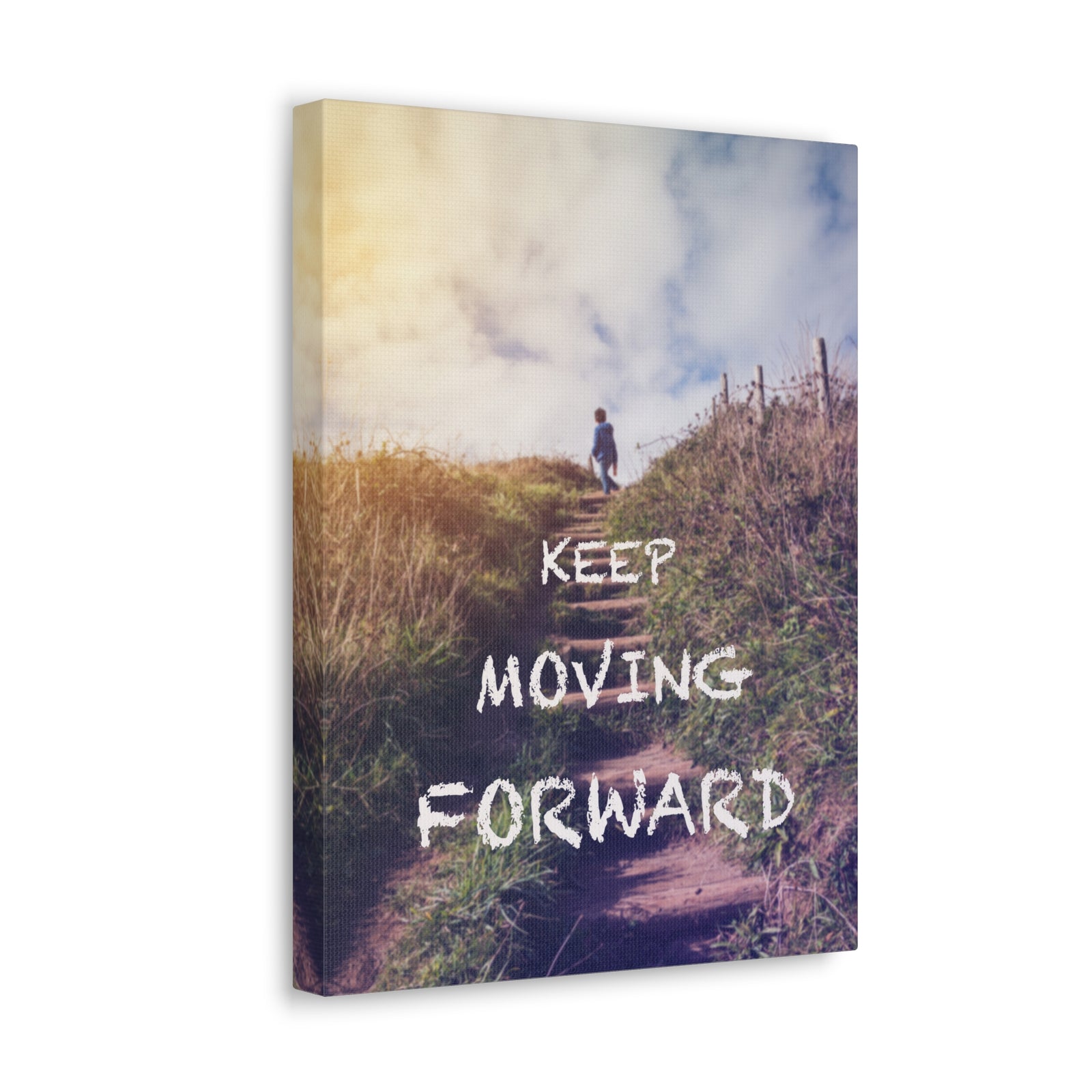 Inspirational Quote Canvas Keep Moving Forward Motivational Print Ready to Hang Artwork-Express Your Love Gifts