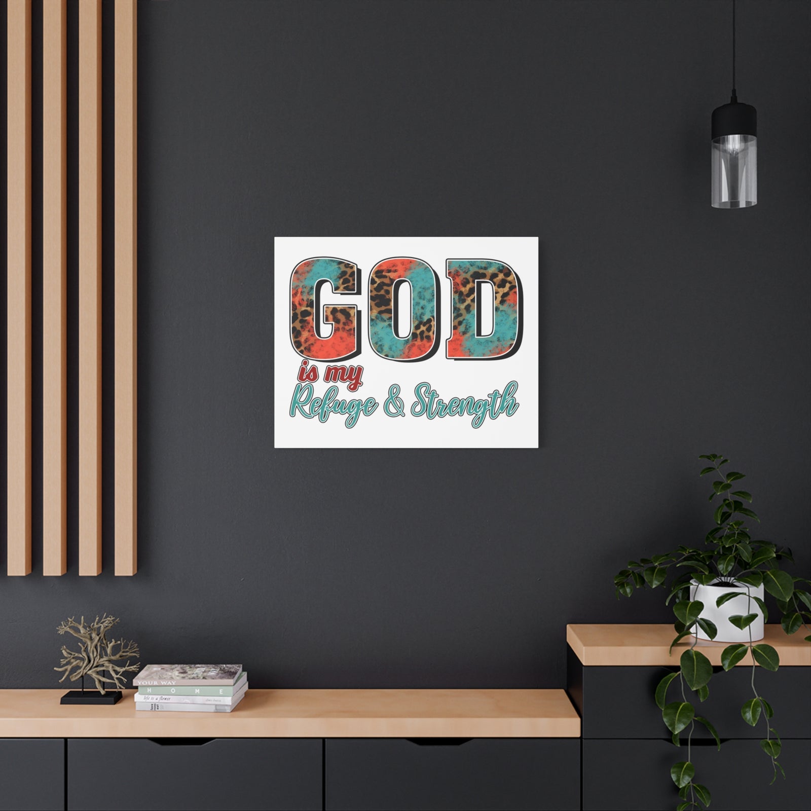 Scripture Walls My Refuge My Strength Bible Verse Canvas Christian Wall Art Ready to Hang Unframed-Express Your Love Gifts