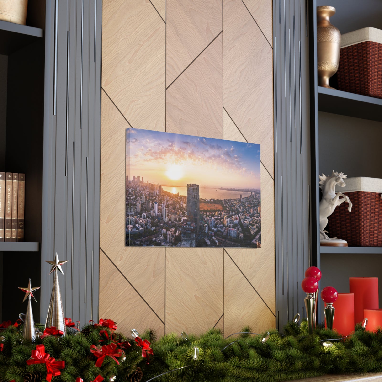 Mumbai Daytime Skyline Canvas Artwork High-Quality Breathtaking Stunning Cityscape for Home Decor Ready to Hang-Express Your Love Gifts