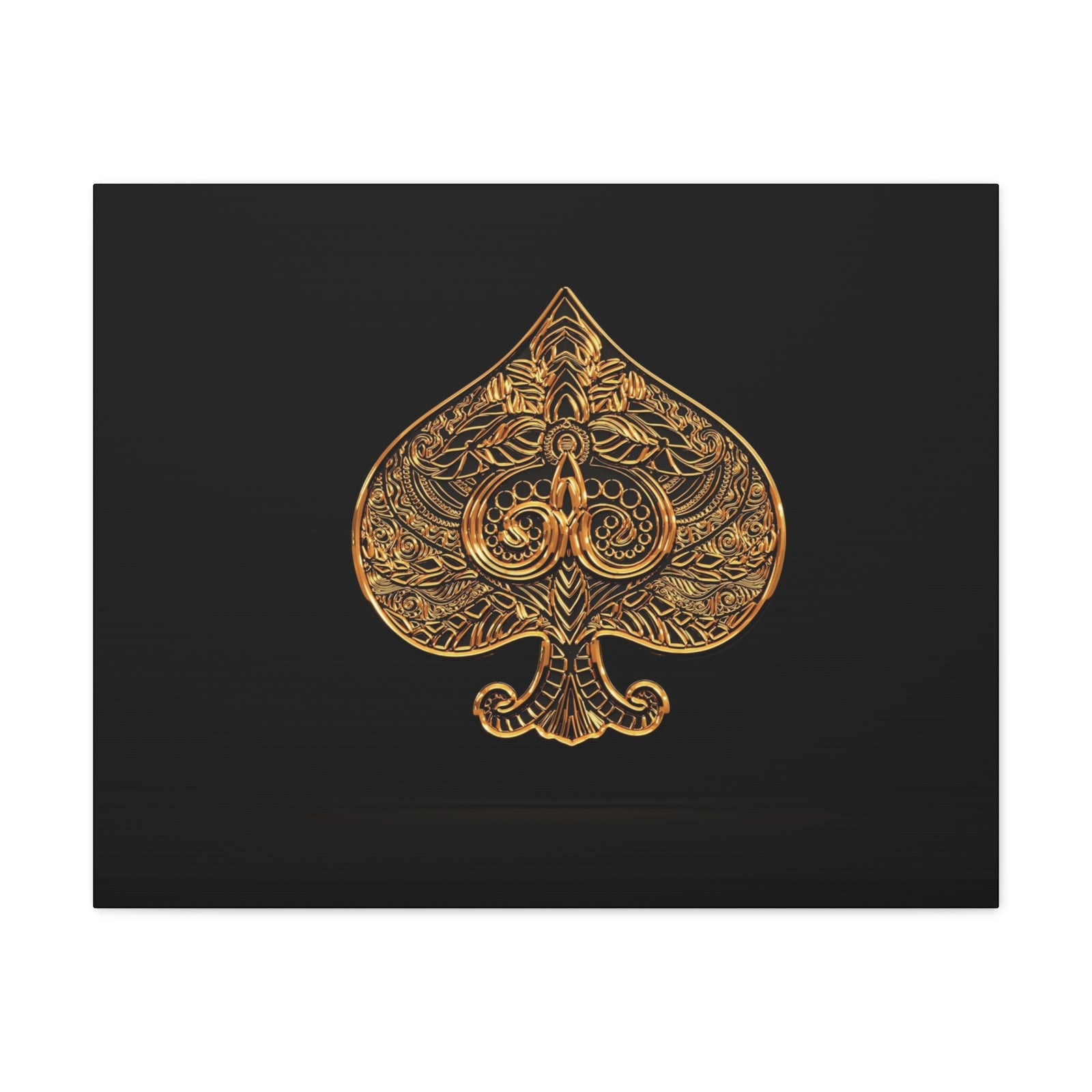 3D Gold Spades Playing Card Canvas Wall Art for Home Decor Ready-to-Hang-Express Your Love Gifts