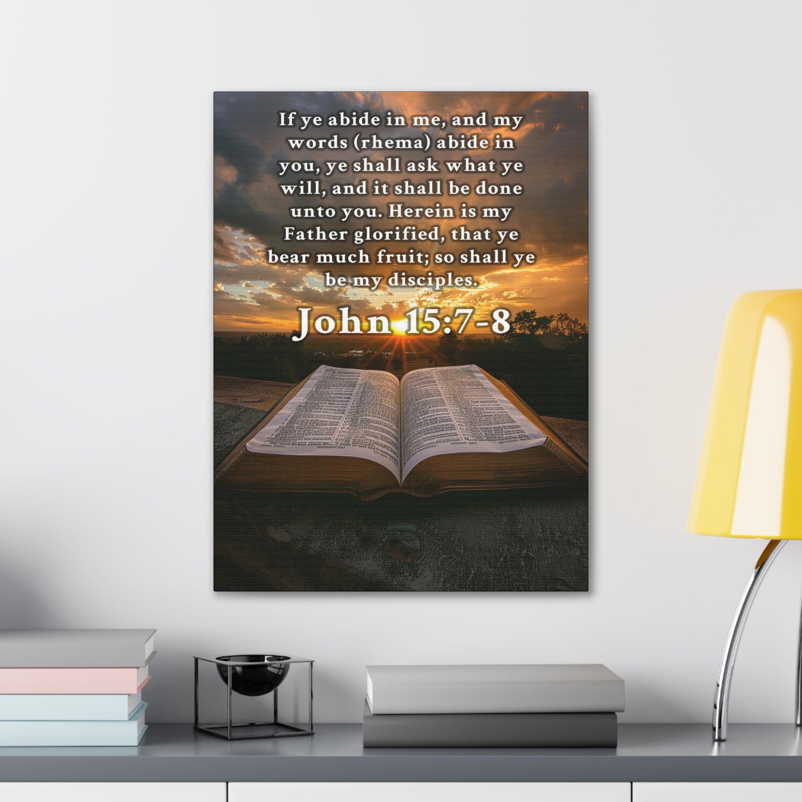 Scripture Walls John 15:7-8 KJV Bible Verse Canvas Christian Wall Art Ready to Hang Unframed-Express Your Love Gifts
