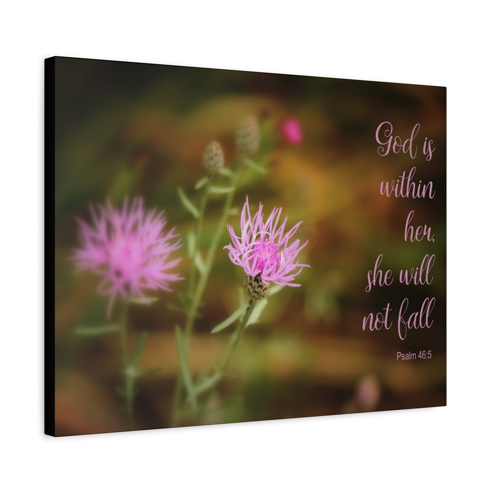Scripture Canvas Within Her Psalm 46:5 Christian Wall Art Bible Verse Print Ready to Hang-Express Your Love Gifts