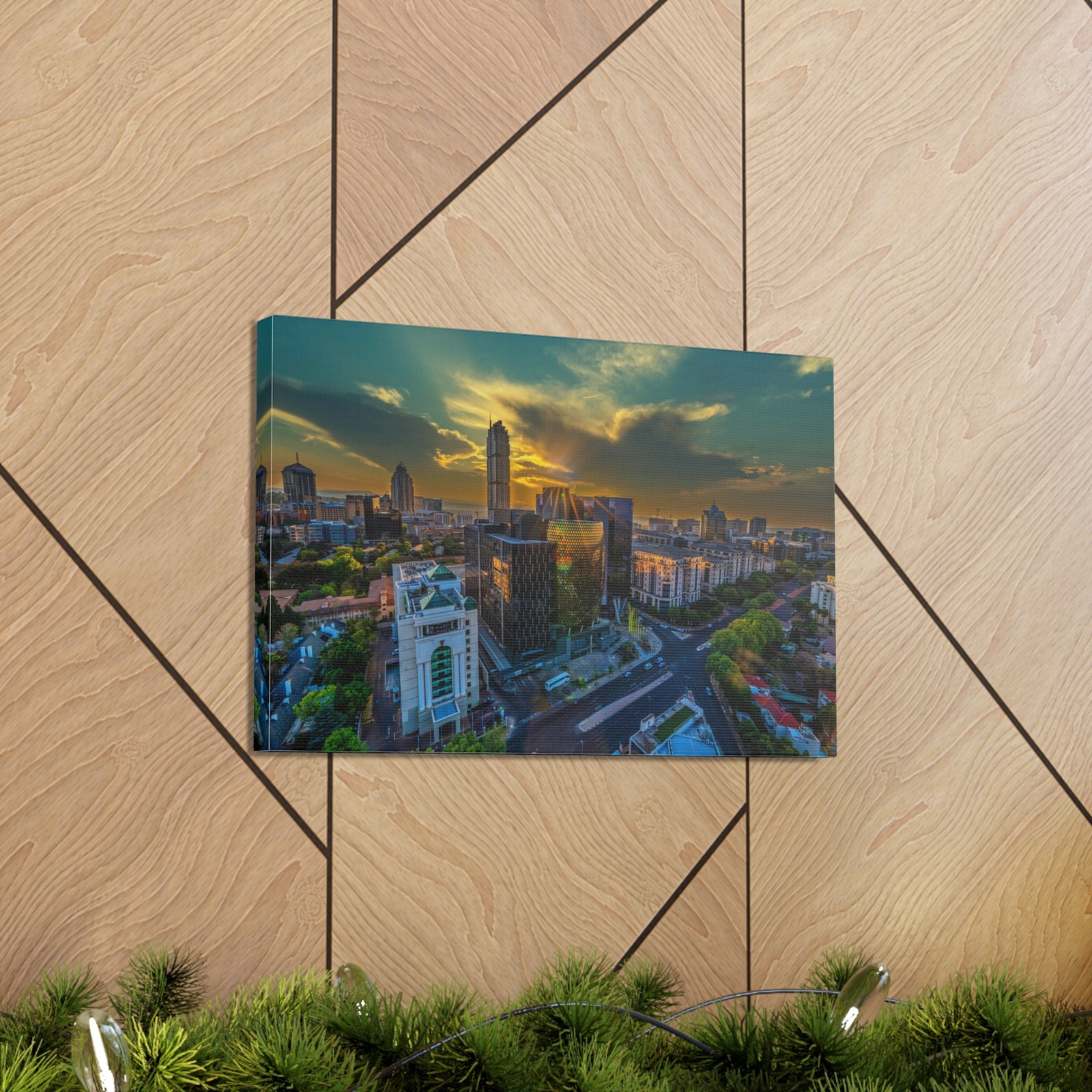 Johannesburg Daytime Skyline Canvas Artwork High-Quality Breathtaking Stunning Cityscape for Home Decor Ready to Hang-Express Your Love Gifts