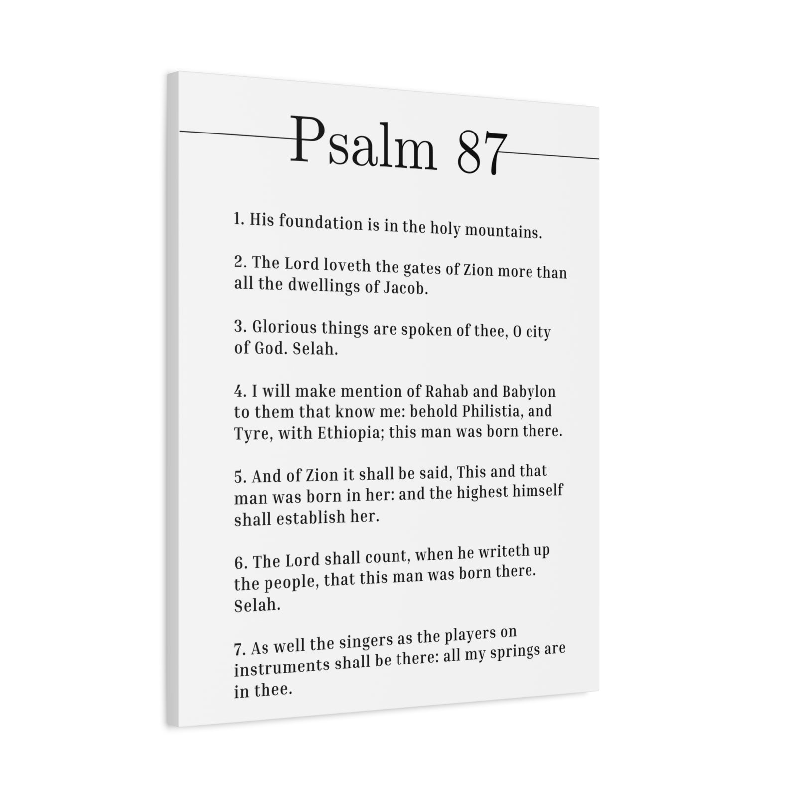 Scripture Canvas City Of God Psalm 87 Christian Wall Art Bible Verse Print Ready to Hang-Express Your Love Gifts