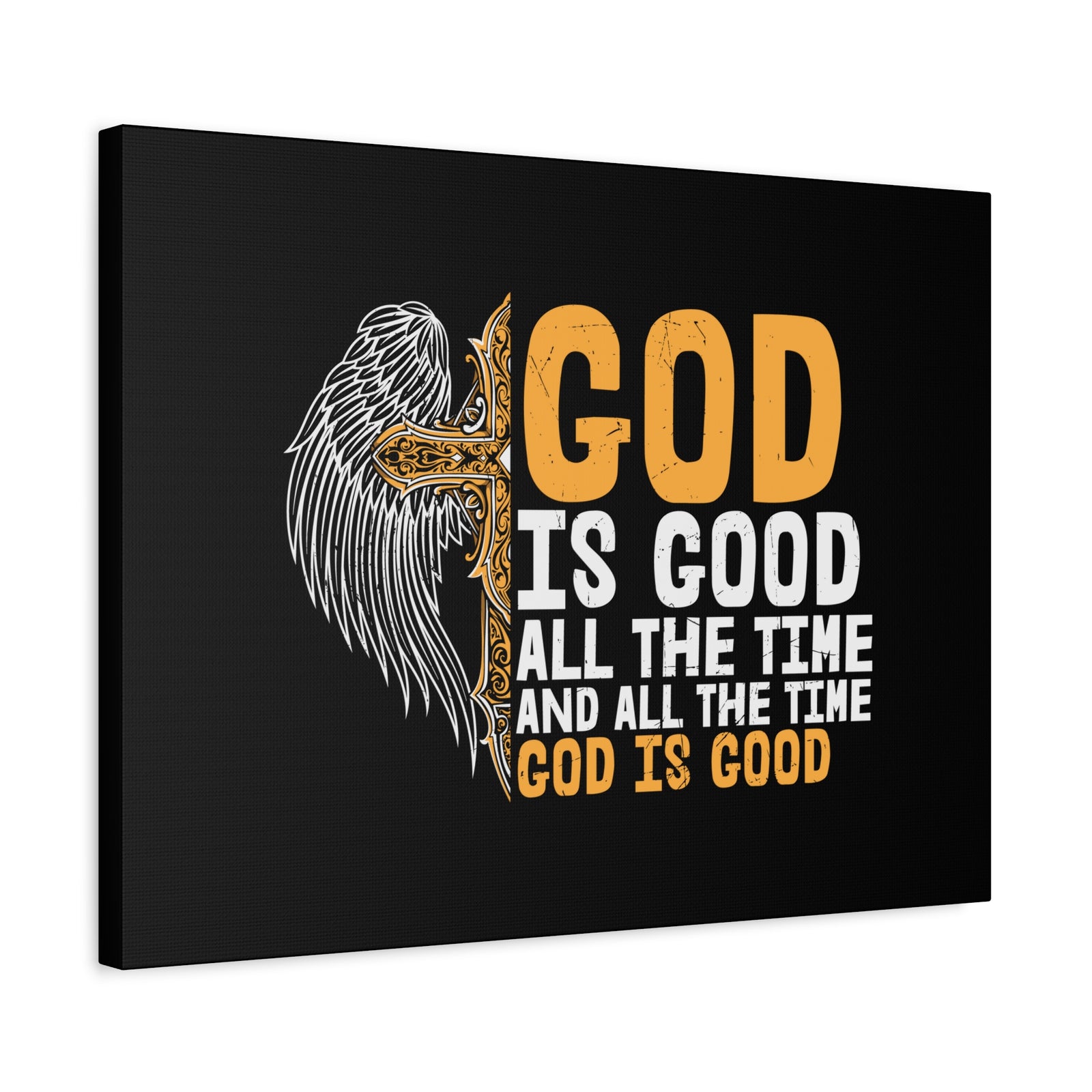 Scripture Canvas God Is Good Psalm 103:8 Yellow Christian Wall Art Bible Verse Print Ready to Hang-Express Your Love Gifts
