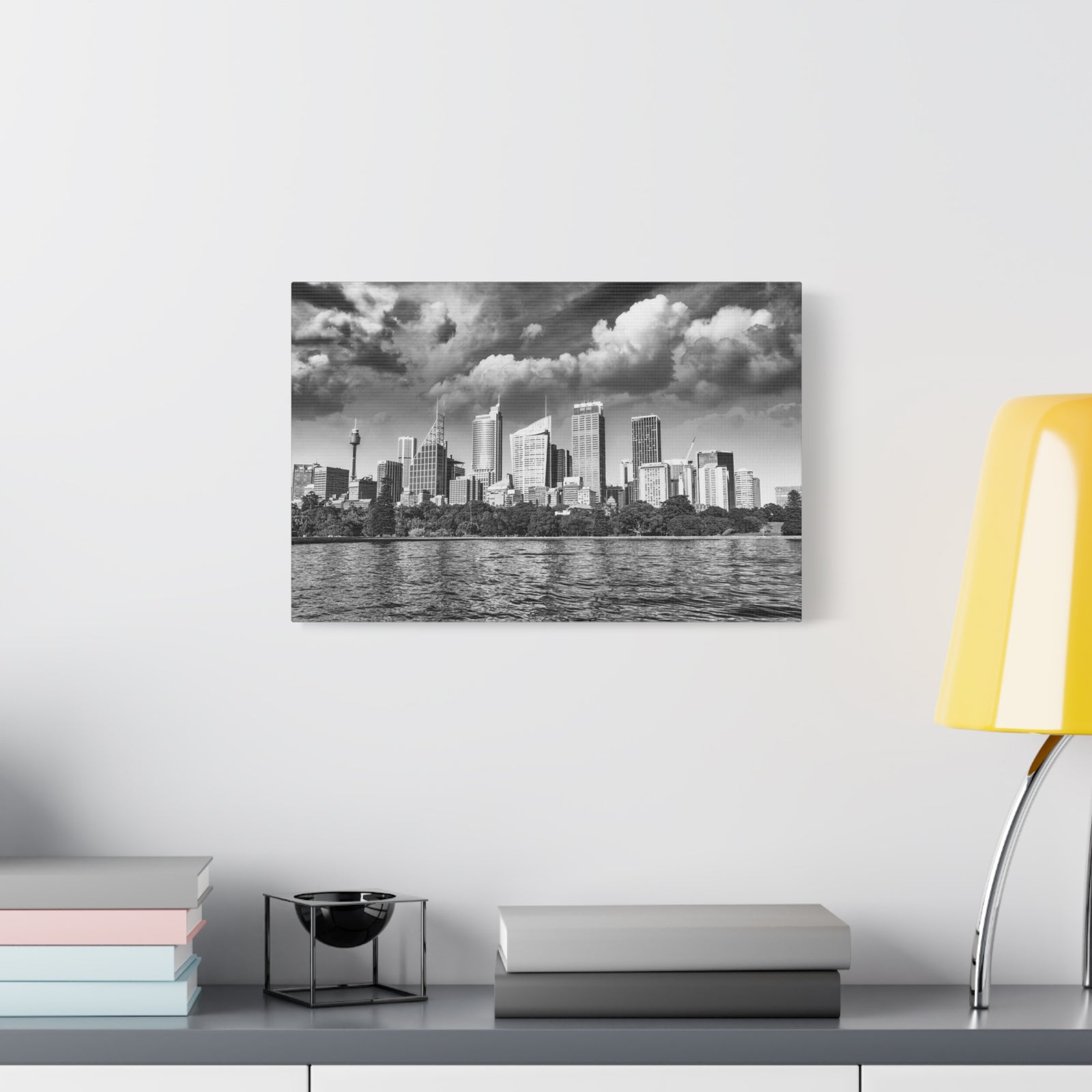 Sydney Black And White Skyline Canvas Artwork High-Quality Breathtaking Stunning Cityscape for Home Decor Ready to Hang-Express Your Love Gifts