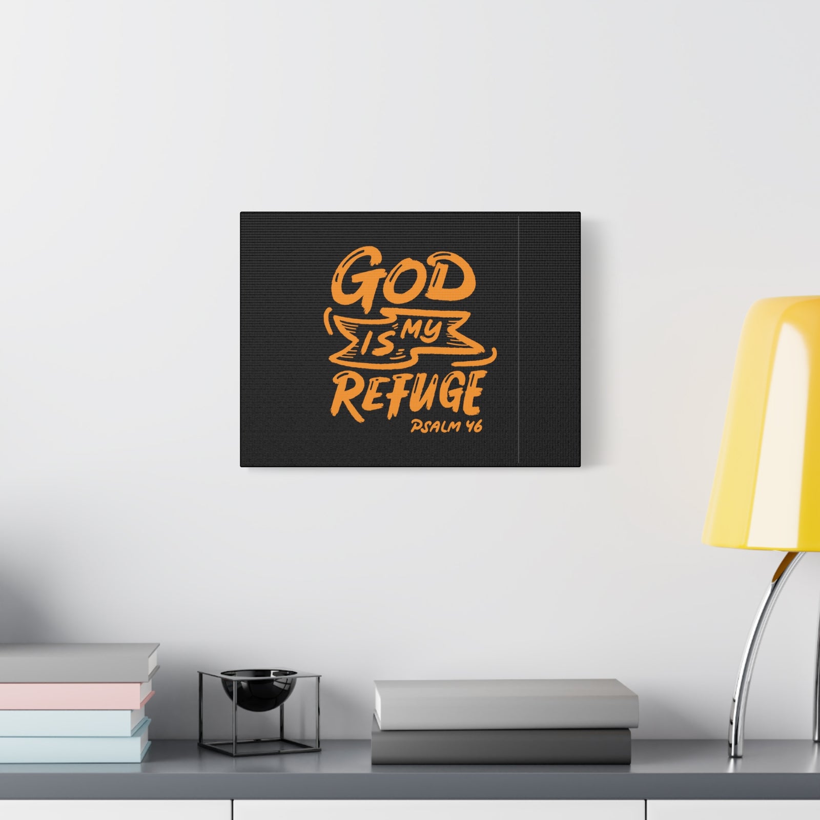 Scripture Canvas My Refuge Psalm 46 Christian Wall Art Bible Verse Print Ready to Hang-Express Your Love Gifts