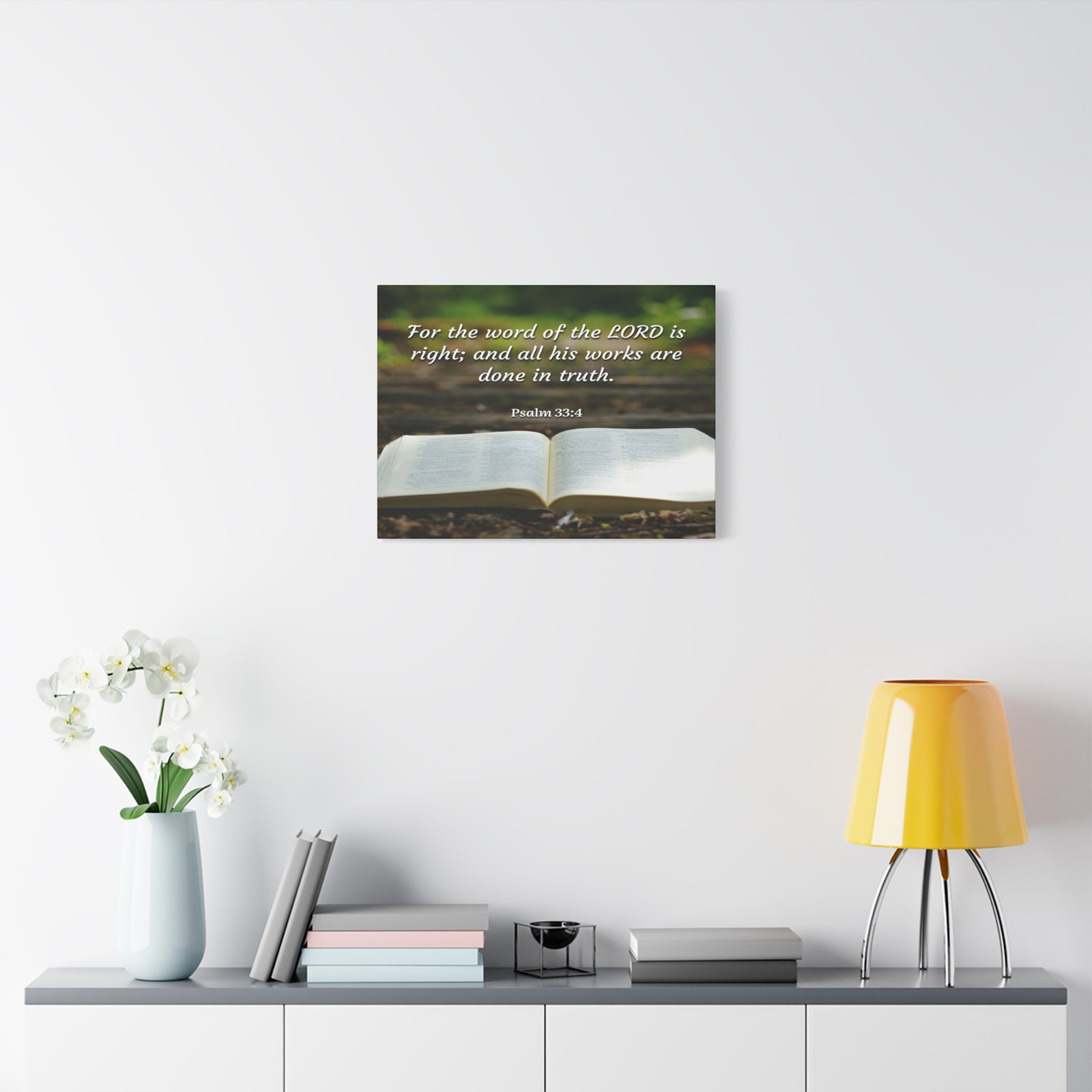 Scripture Canvas Done In Truth Psalms 33:4 Christian Wall Art Bible Verse Print Ready to Hang-Express Your Love Gifts