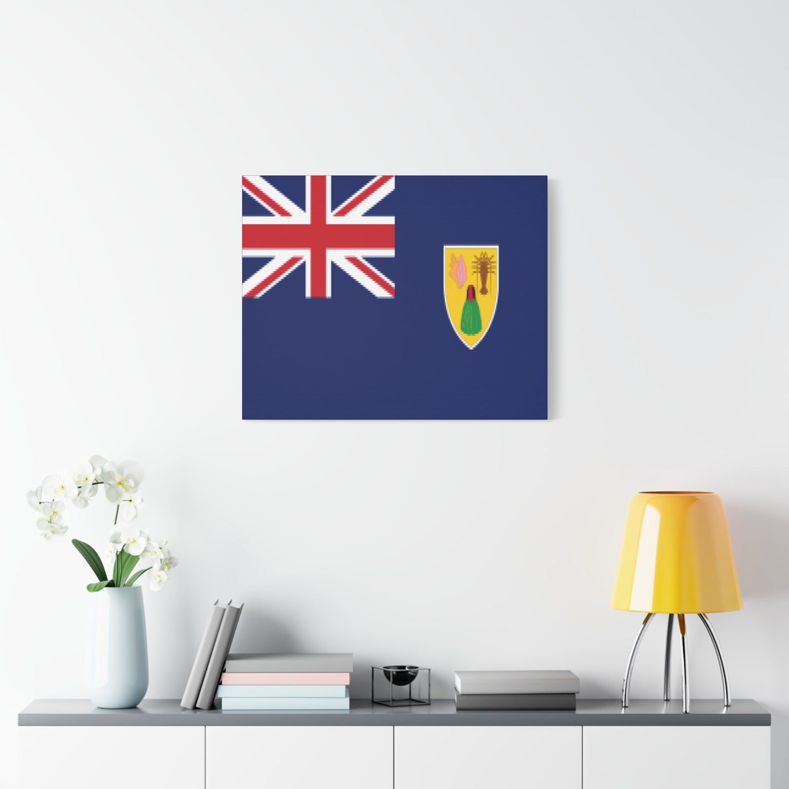 Turks and Caicos Islands Country Flag Canvas Vibrant Wall Art Unframed Home Decor-Express Your Love Gifts