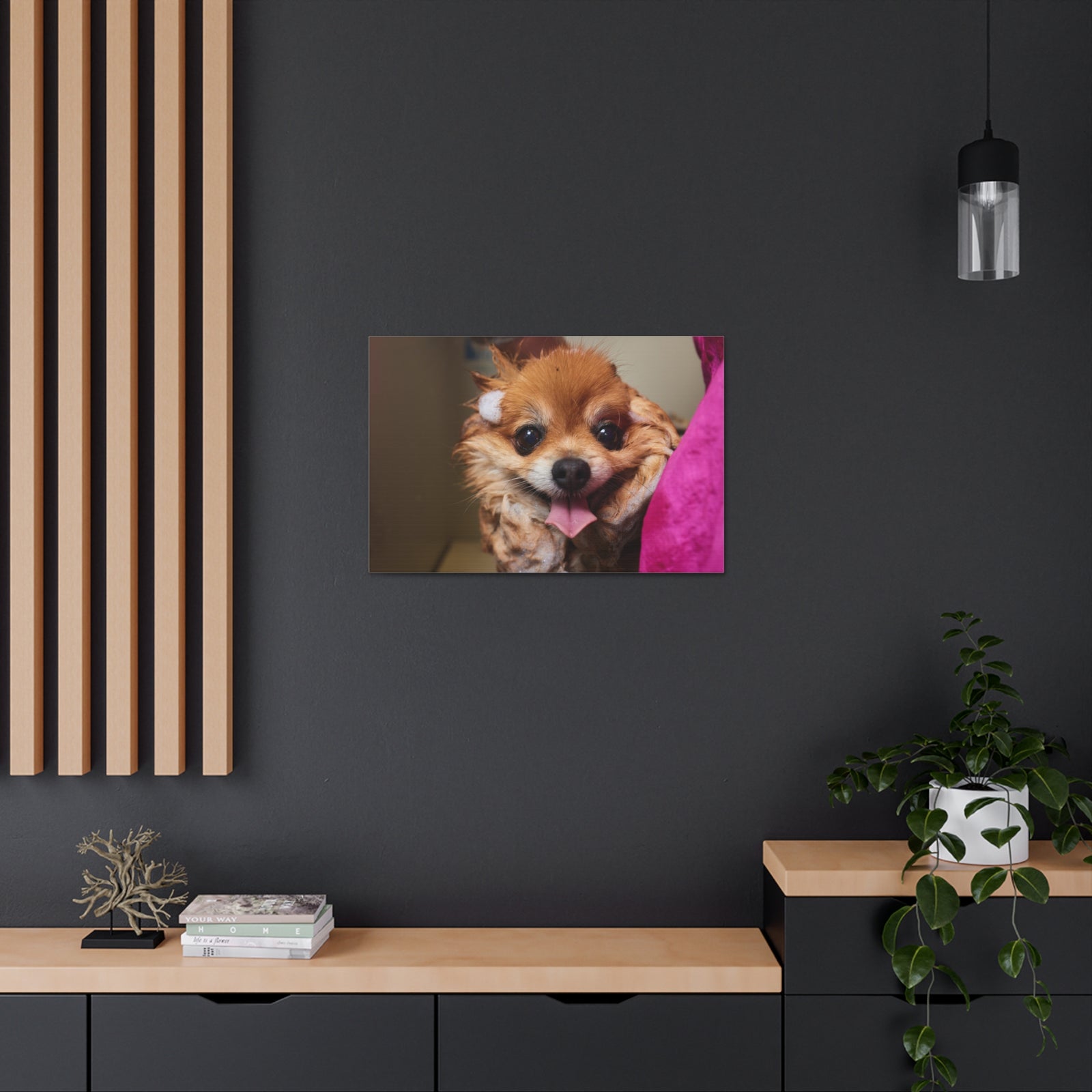 Funny Corgi Bathee Canvas Wall Art for Home Decor Ready-to-Hang-Express Your Love Gifts