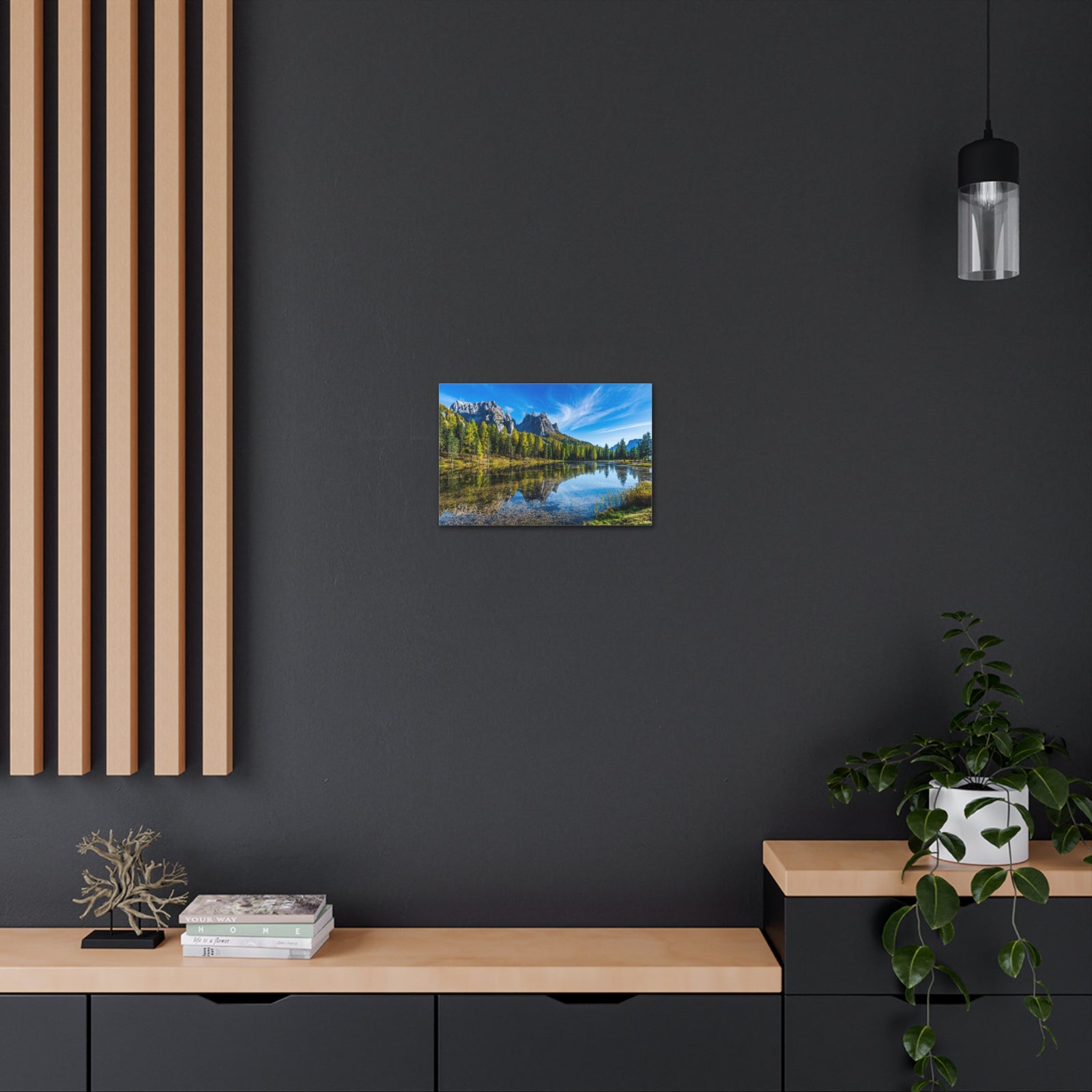 Valley Mountain Lake Nature Wilderness Photography Canvas Wall Art for Home Decor Ready-to-Hang-Express Your Love Gifts