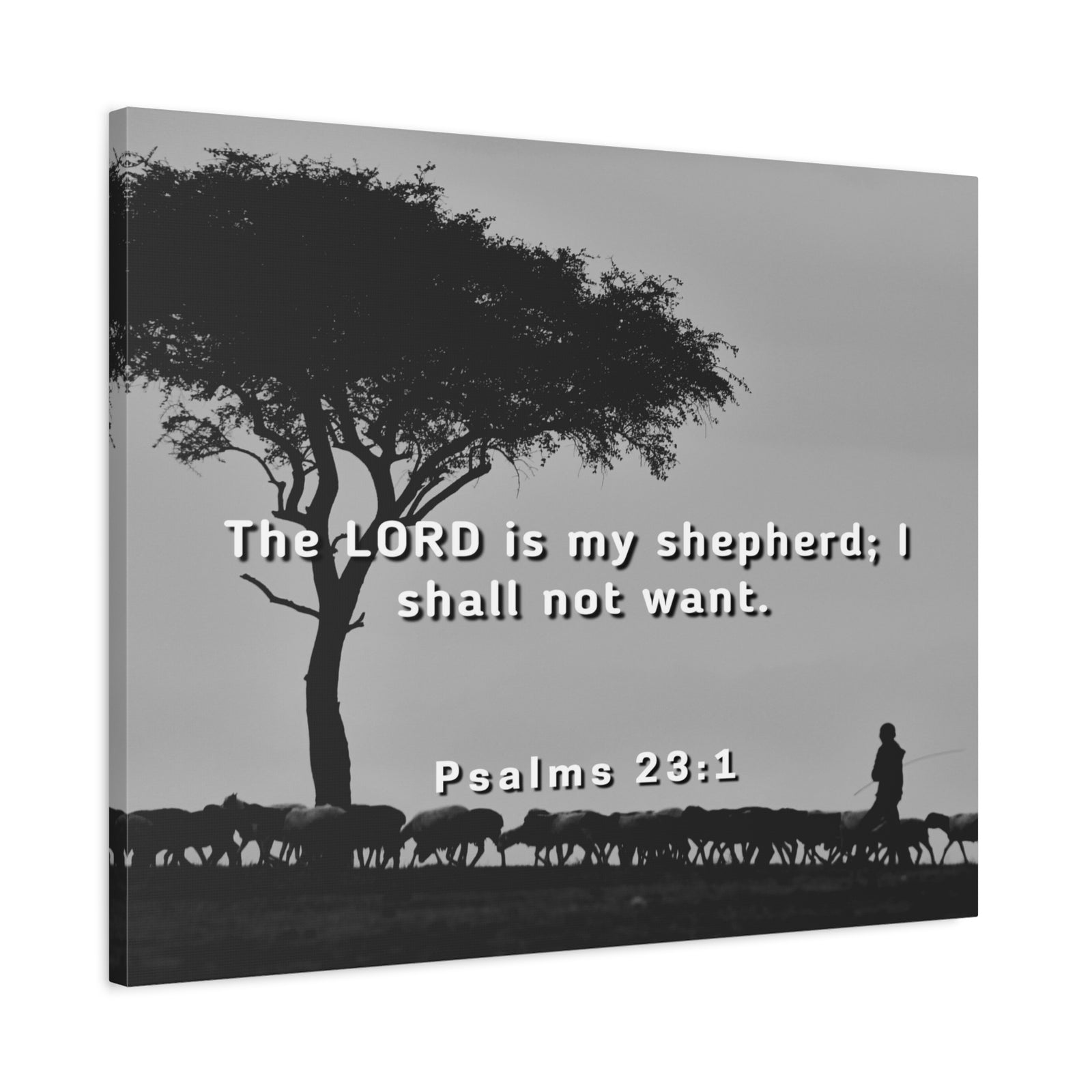 Scripture Canvas My Shepherd Psalms 23:1 Christian Wall Art Bible Verse Print Ready to Hang-Express Your Love Gifts