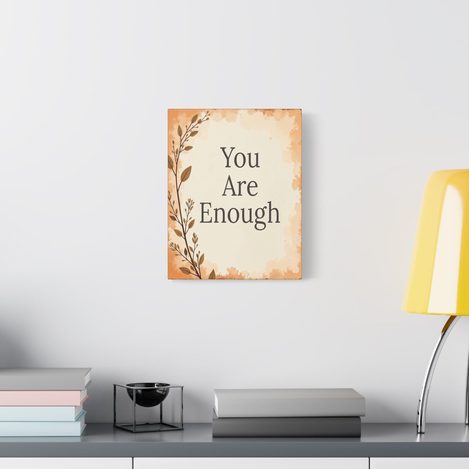 You Are Enough Inspirational Motivational Quote Canvas Wall Art for Home Decor Ready-to-Hang-Express Your Love Gifts