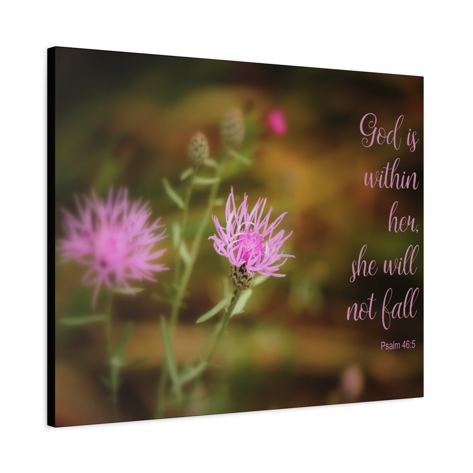 Scripture Canvas Within Her Psalm 46:5 Christian Wall Art Bible Verse Print Ready to Hang-Express Your Love Gifts