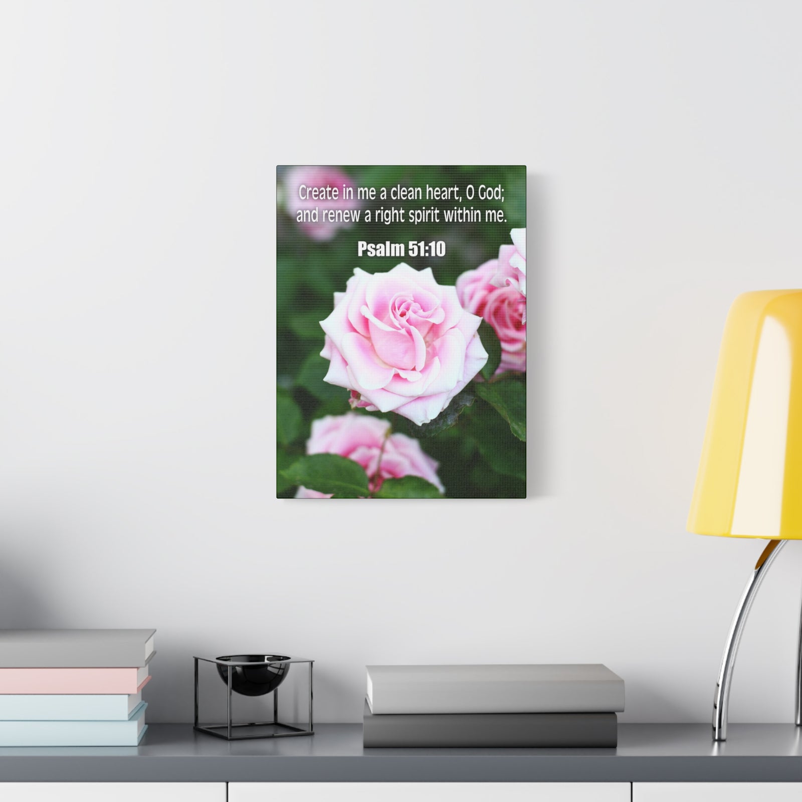 Scripture Canvas Create In Me Psalm 51:10 Christian Wall Art Bible Verse Print Ready to Hang-Express Your Love Gifts