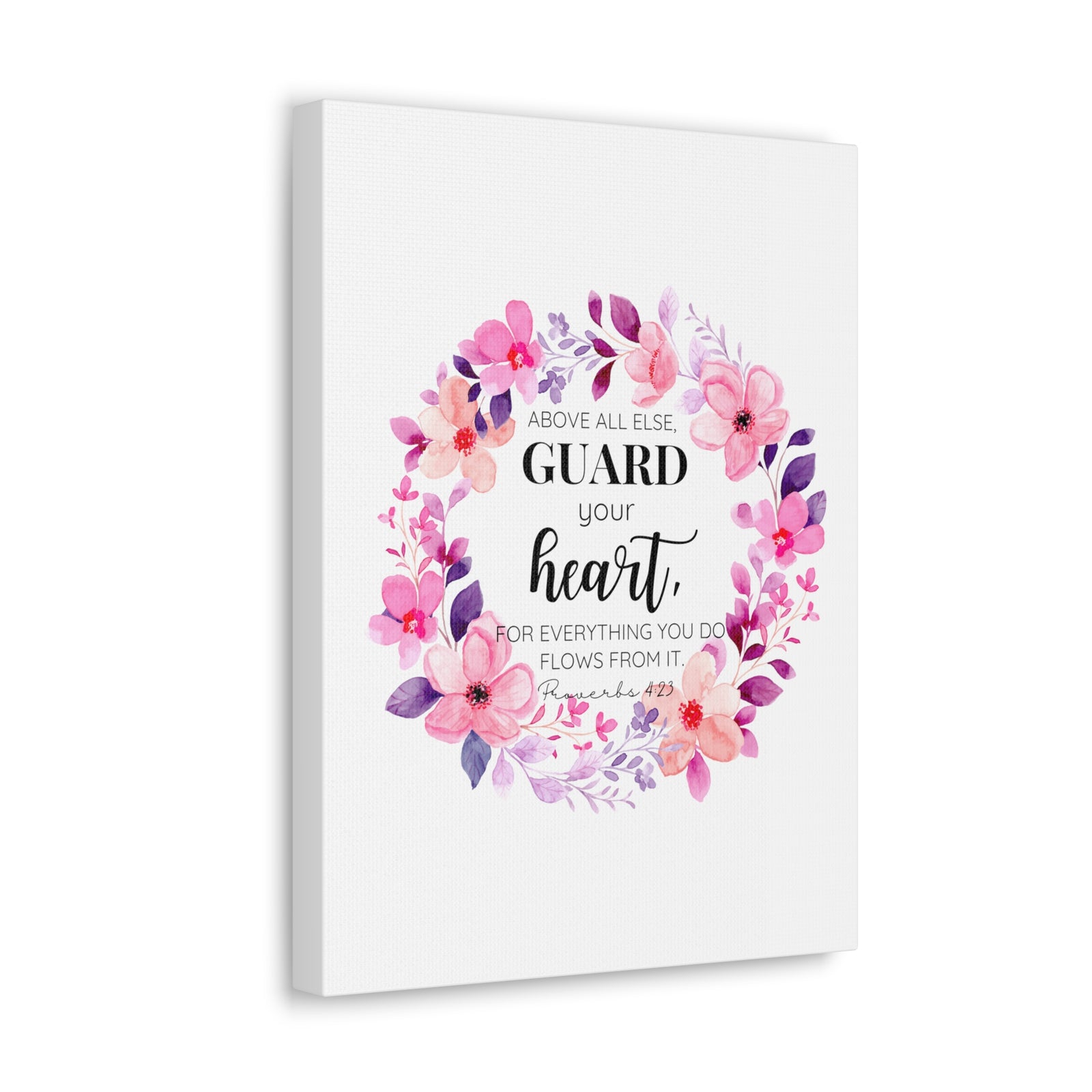 Scripture Walls Proverbs 4:23 Guard Your Heart Bible Verse Canvas Christian Wall Art Ready to Hang Unframed-Express Your Love Gifts