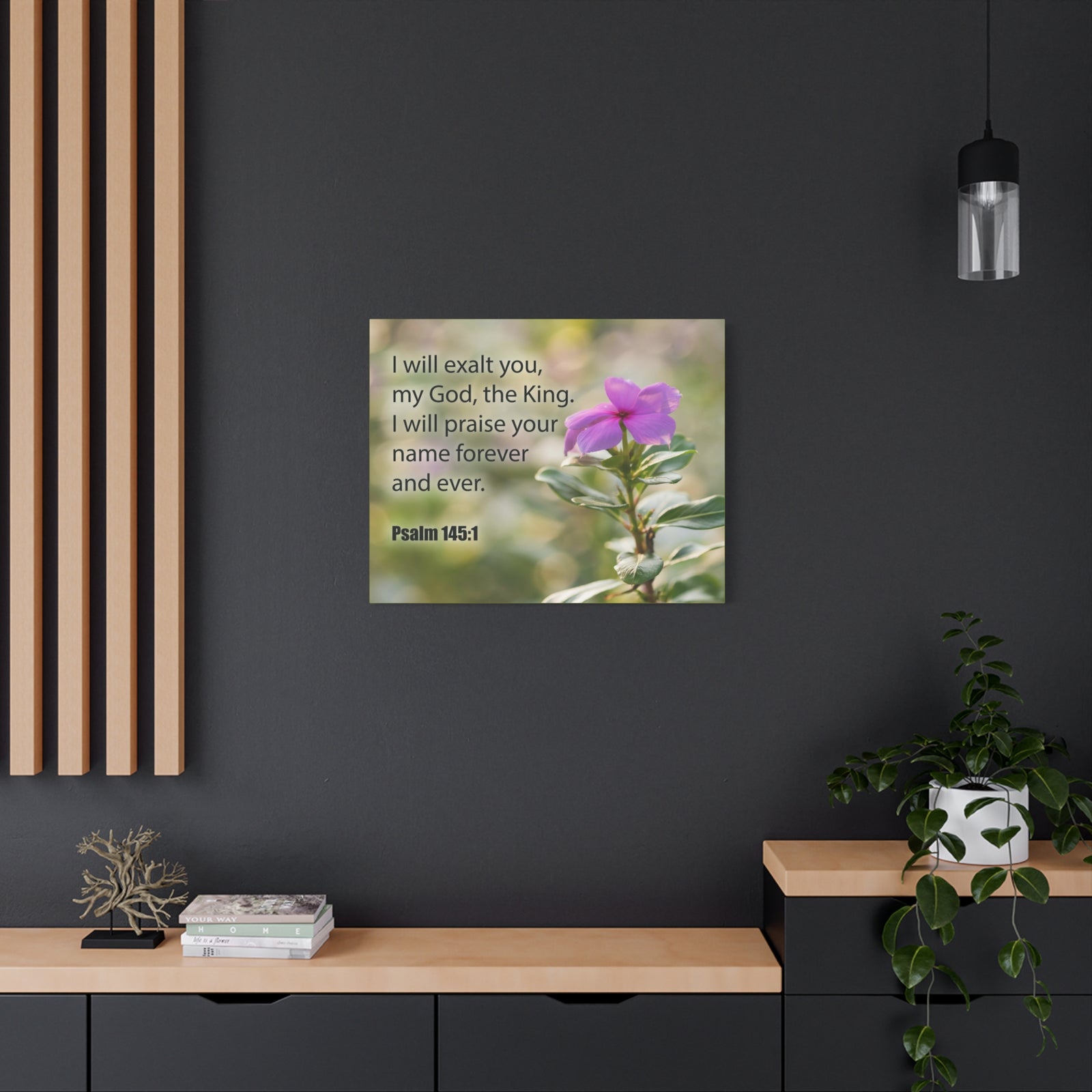 Bible Verse Canvas God The King Psalm 145:1 Christian Home Decor Scripture Art-Express Your Love Gifts