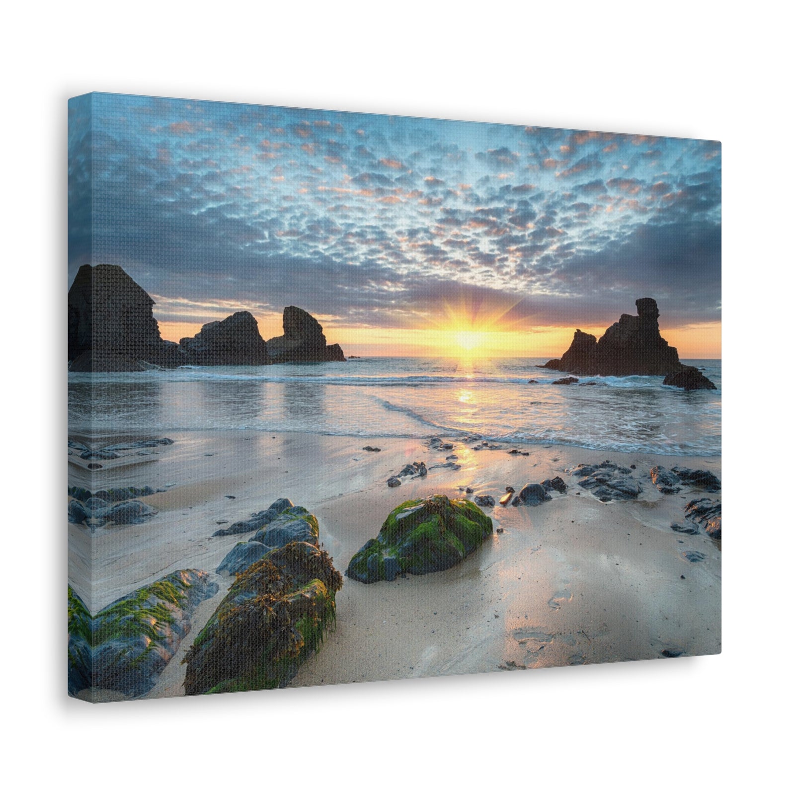 Sunset At Porthcothan Bay Canvas Wall Art for Home Decor Ready-to-Hang-Express Your Love Gifts