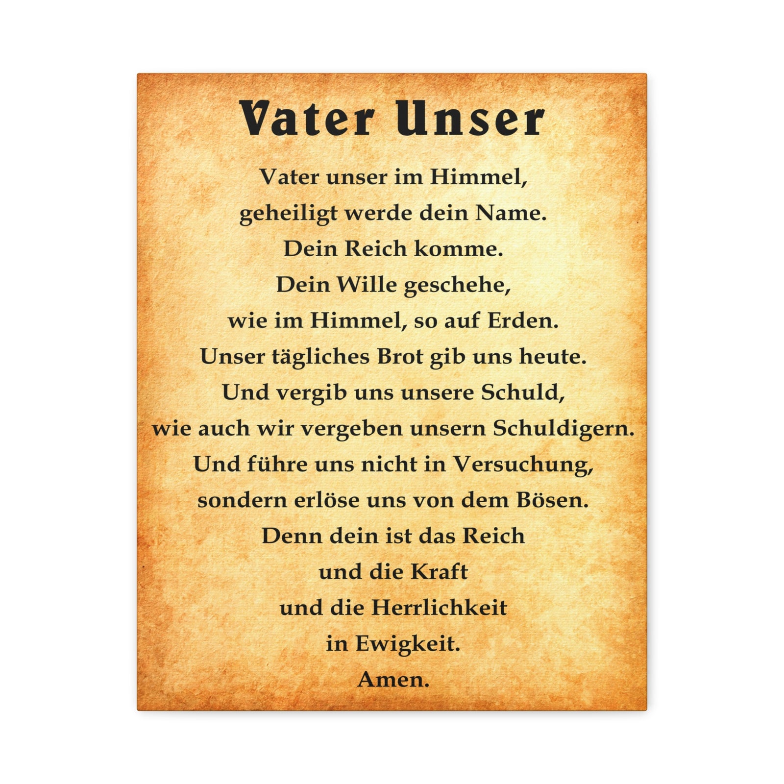 Scripture Walls Lord's Prayer Vater Unser German Gold Bible Verse Canvas Christian Wall Art Ready to Hang Unframed-Express Your Love Gifts