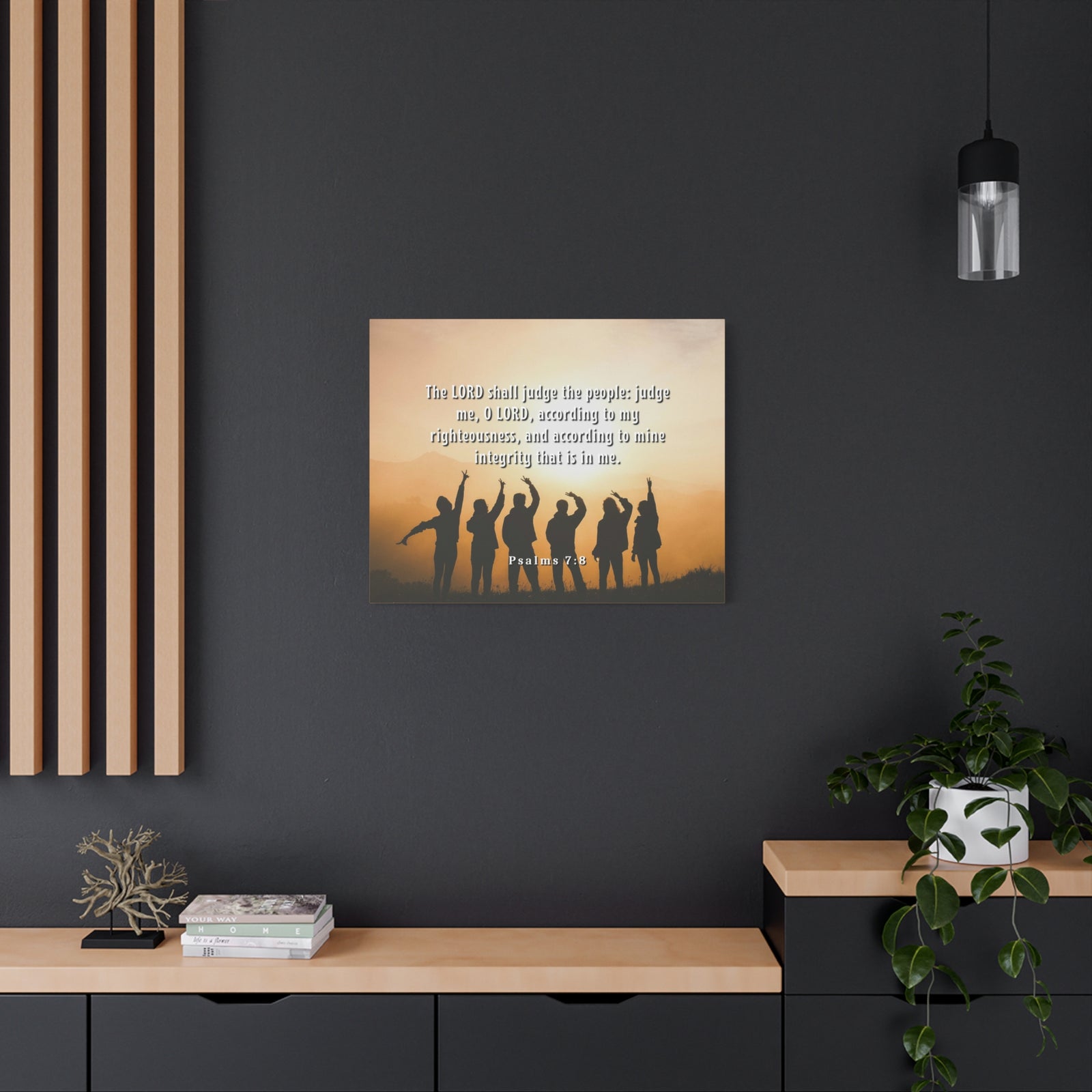 Scripture Canvas Judge The People Psalms 7:8 Christian Wall Art Bible Verse Print Ready to Hang-Express Your Love Gifts