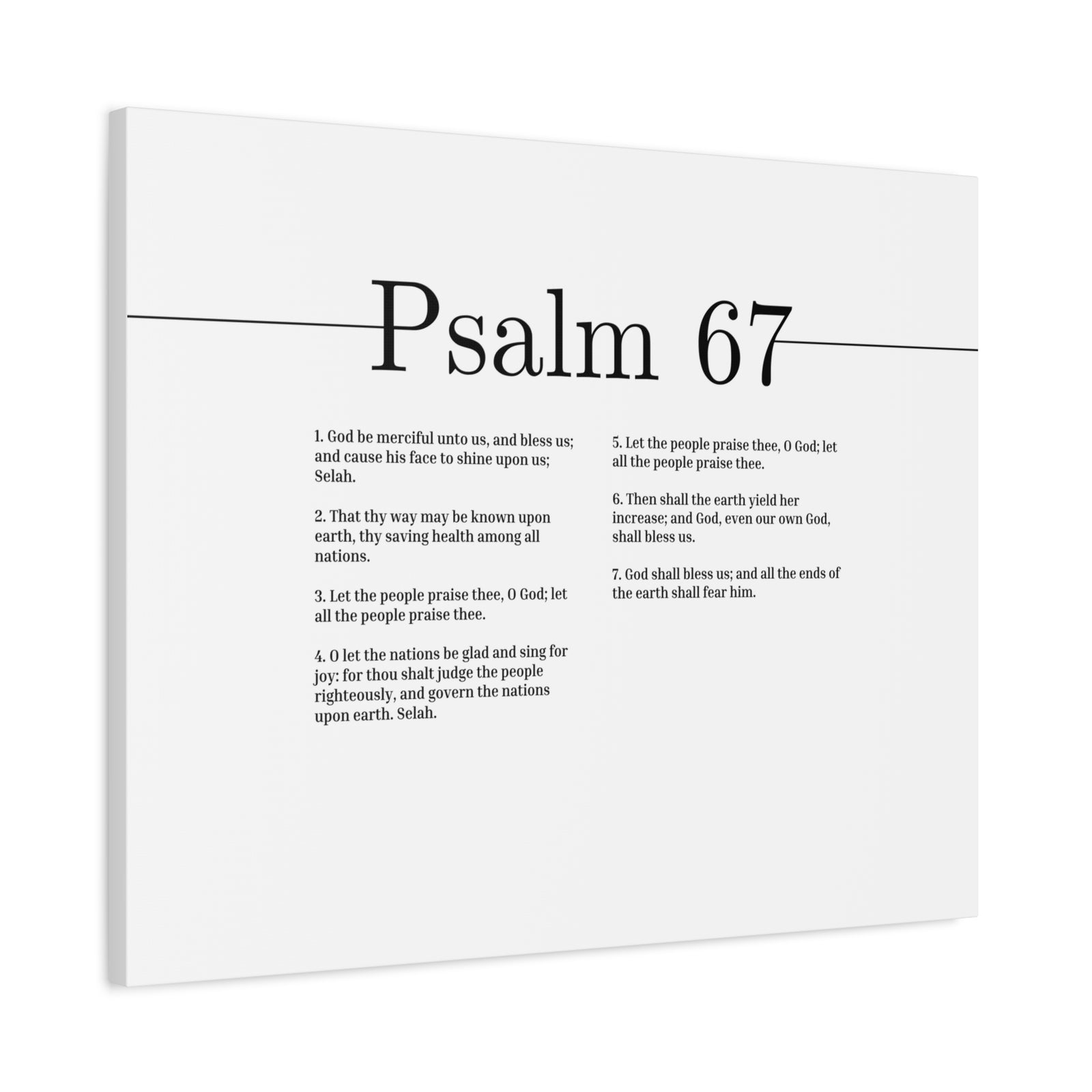 Scripture Canvas God Be Merciful Unto Us Psalm 67 Christian Wall Art Bible Verse Print Ready to Hang-Express Your Love Gifts