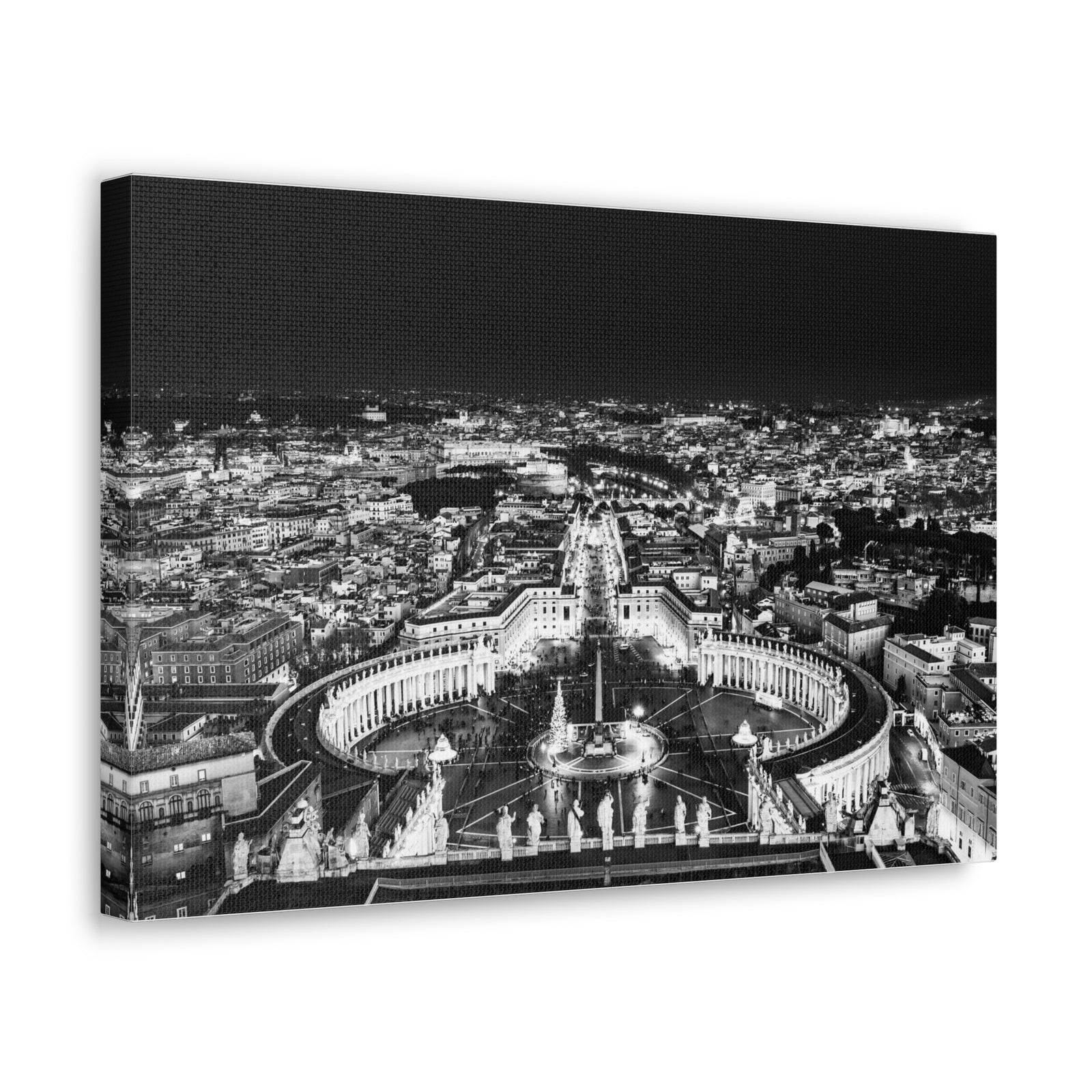 Rome Black And White Skyline Canvas Artwork High-Quality Breathtaking Stunning Cityscape for Home Decor Ready to Hang-Express Your Love Gifts