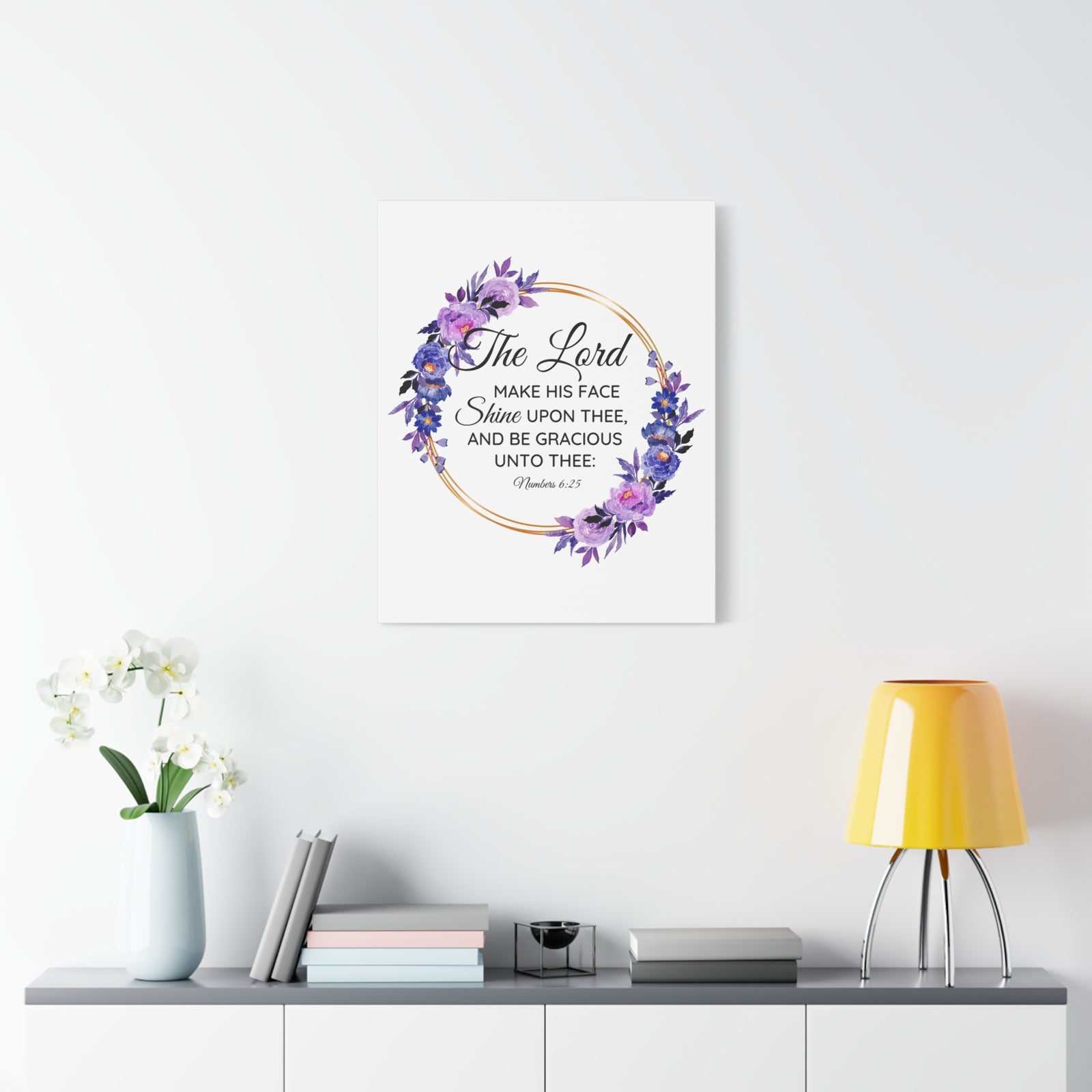 Scripture Walls Numbers 6:25 Shine Upon Thee Bible Verse Canvas Christian Wall Art Ready to Hang Unframed-Express Your Love Gifts