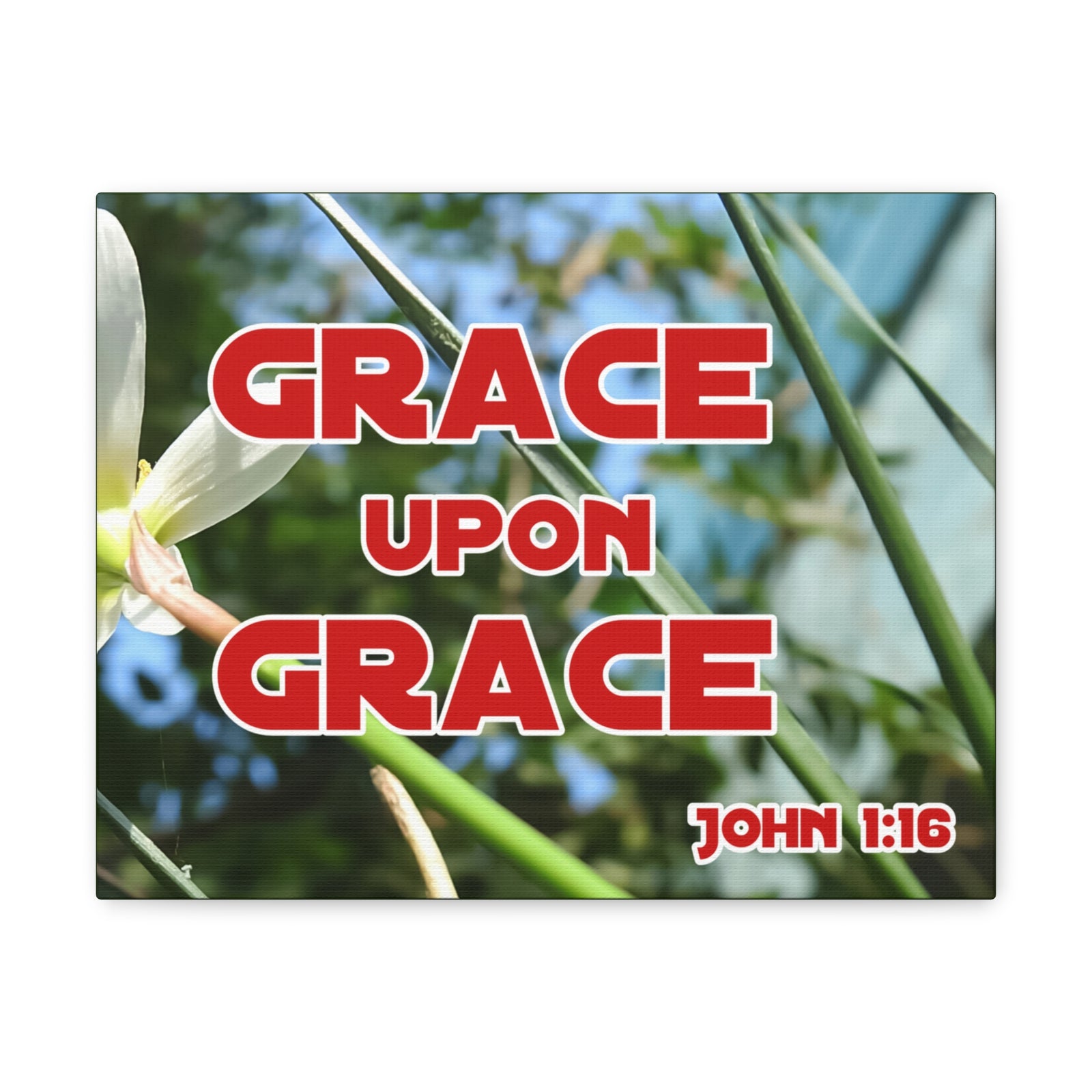 Scripture Walls Grace Upon Grace John 1:16 Bible Verse Canvas Christian Wall Art Ready to Hang-Express Your Love Gifts
