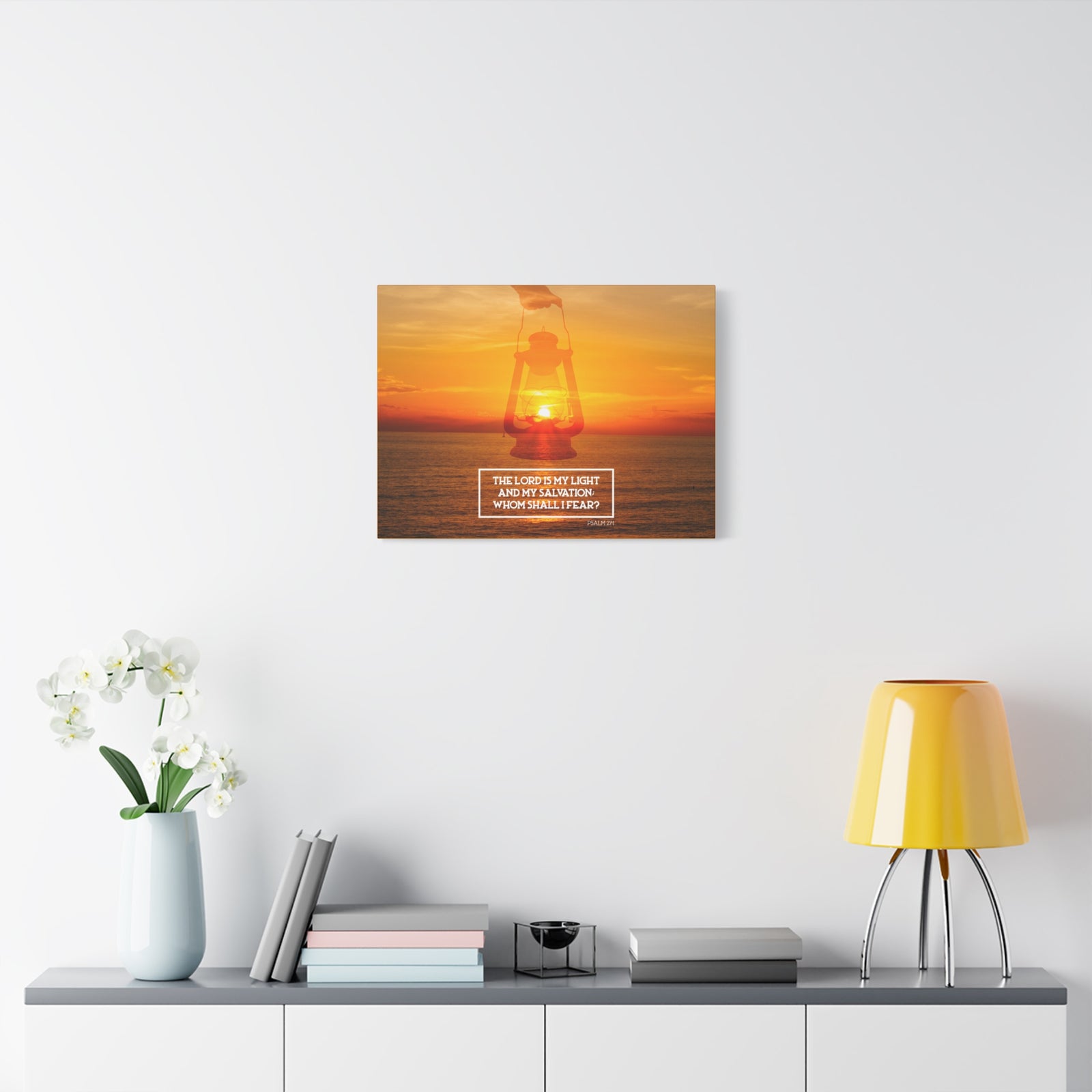 Scripture Walls Lord Is My Light Psalm 27:1 Bible Verse Canvas Christian Wall Art Ready to Hang-Express Your Love Gifts