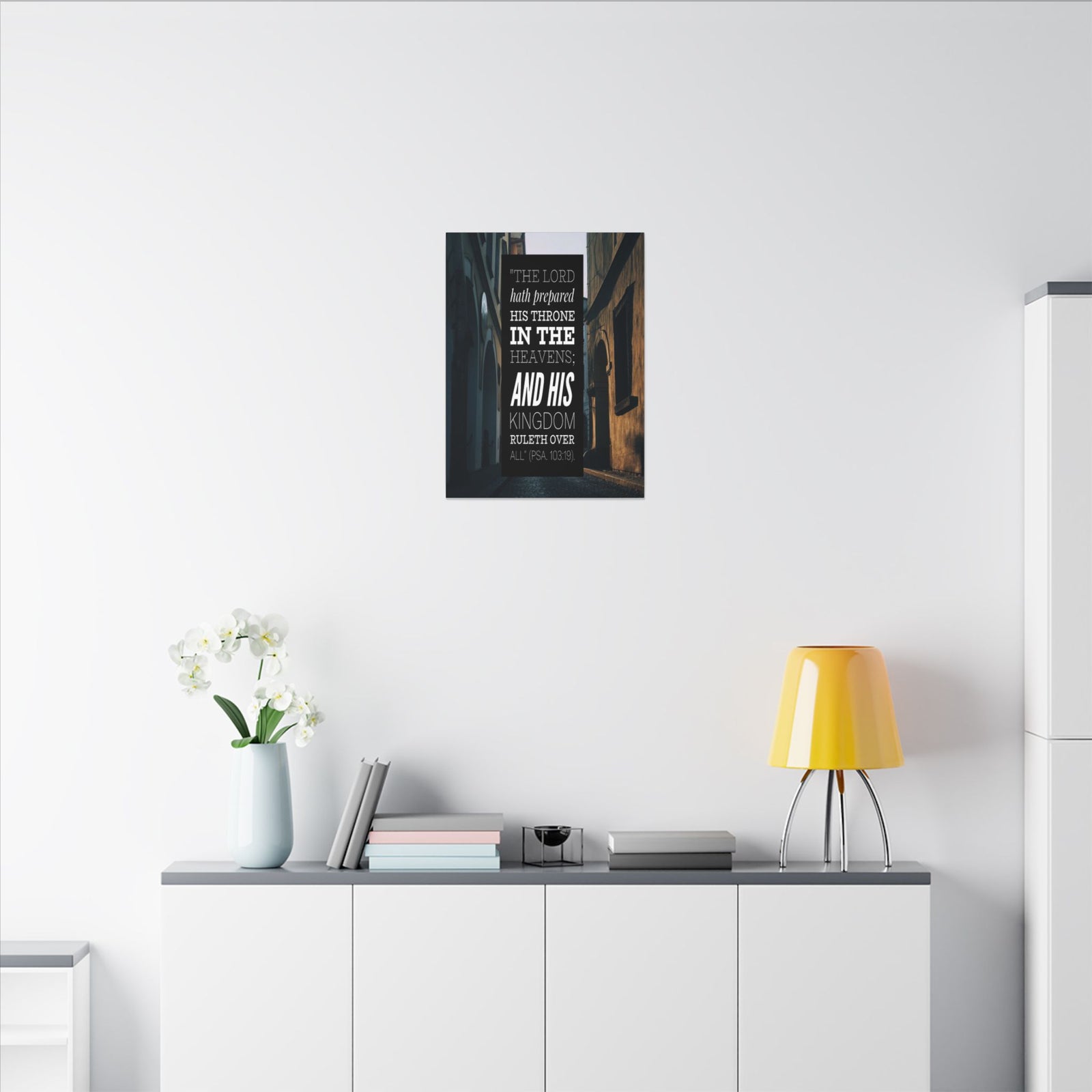 Scripture Walls And His Kingdom Psalm 103:19 Bible Verse Canvas Christian Wall Art Bible Verse Print Ready To Hang-Express Your Love Gifts