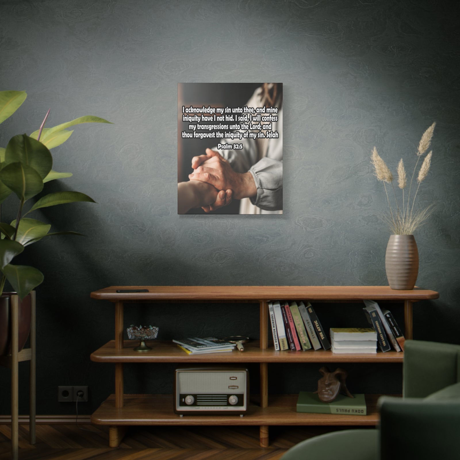 Bible Verse Canvas I Acknowledge My Sin Psalm 32:5 Christian Home Decor Scripture Art-Express Your Love Gifts