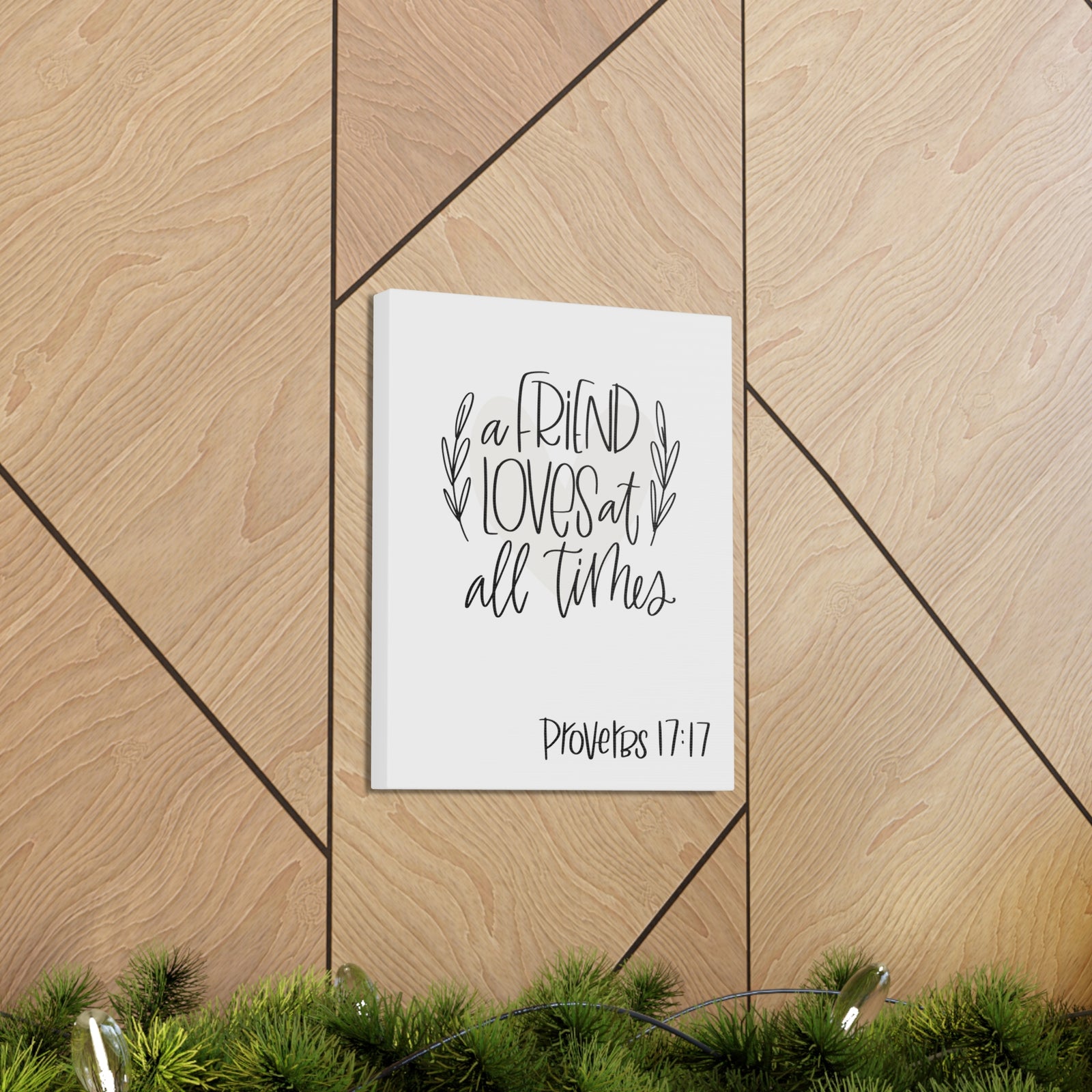 Scripture Walls A Friend Loves At All Times Proverbs 17:17 Bible Verse Canvas Christian Wall Art Ready To Hang-Express Your Love Gifts
